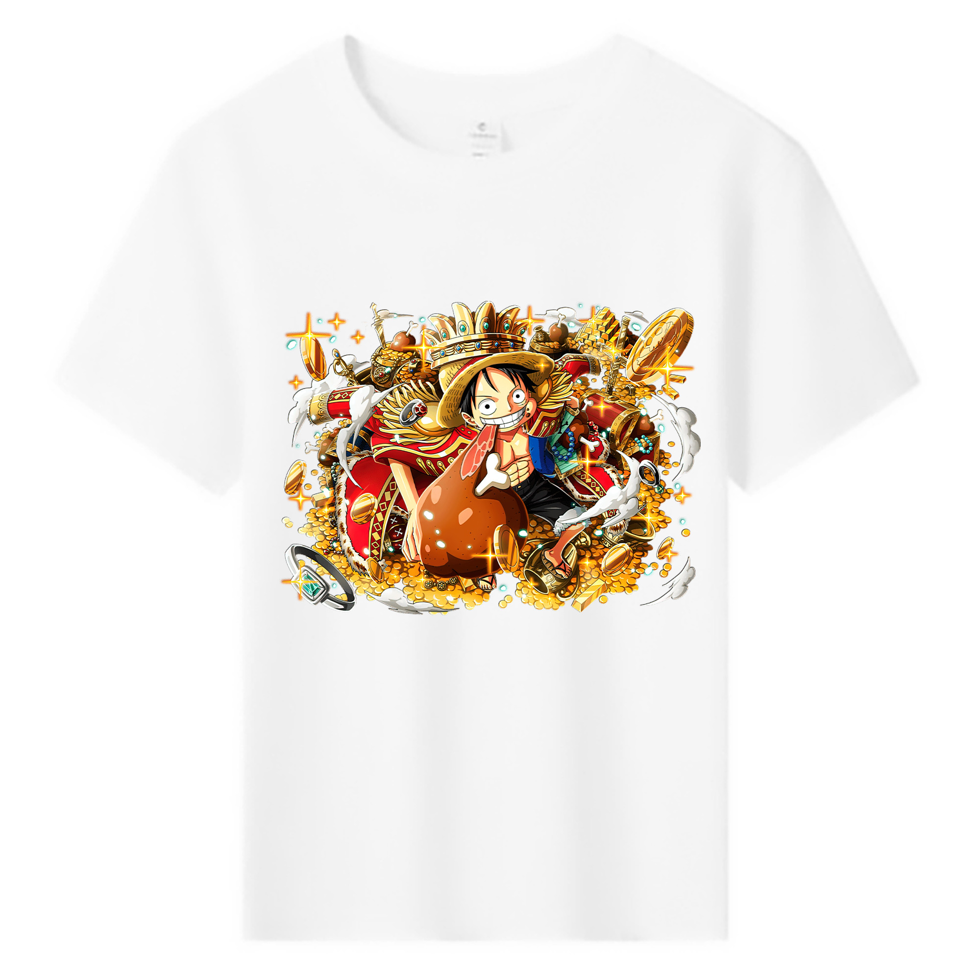 ワンピース モンキー・D・ルフィ ONE PIECE Monkey D. Luffy 綿100％キッズTシャツ（フロントプリント）