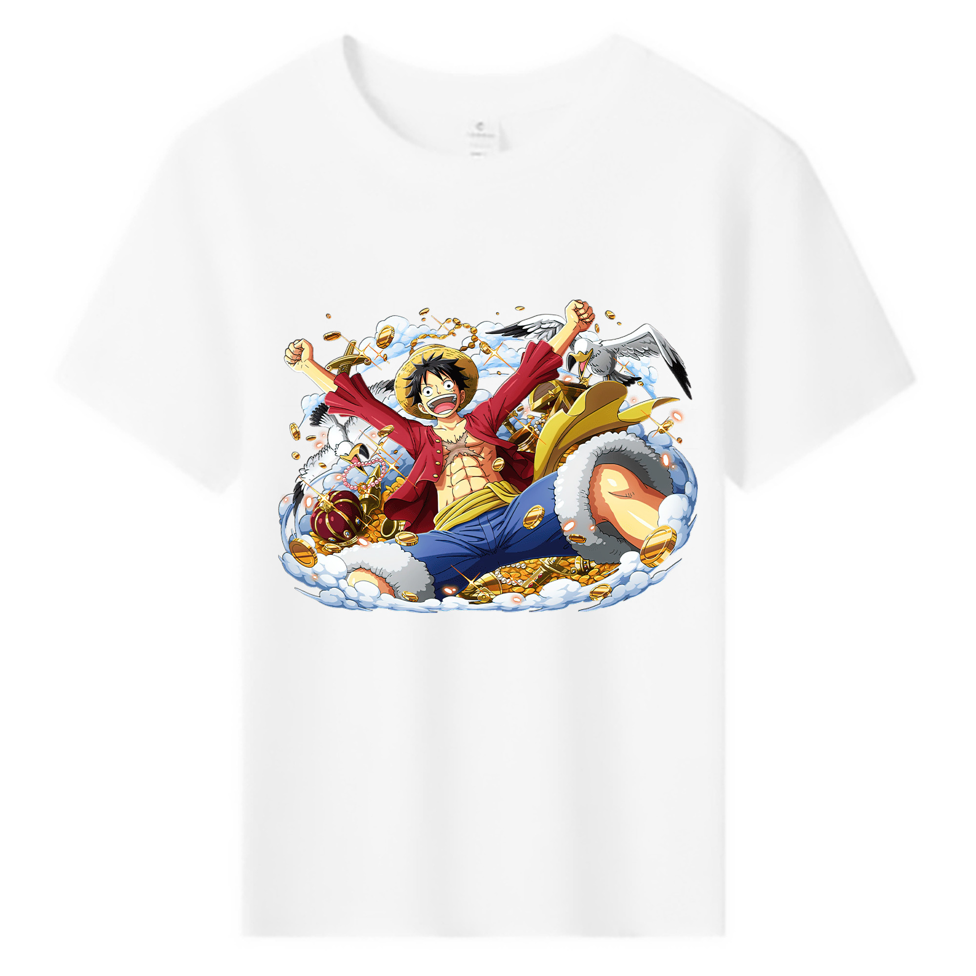 ワンピース モンキー・D・ルフィ ONE PIECE Monkey D. Luffy 綿100％キッズTシャツ（フロントプリント）