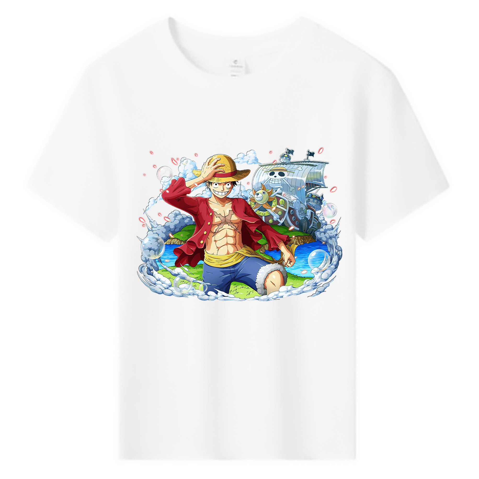 ワンピース モンキー・D・ルフィ ONE PIECE Monkey D. Luffy 綿100％キッズTシャツ（フロントプリント）