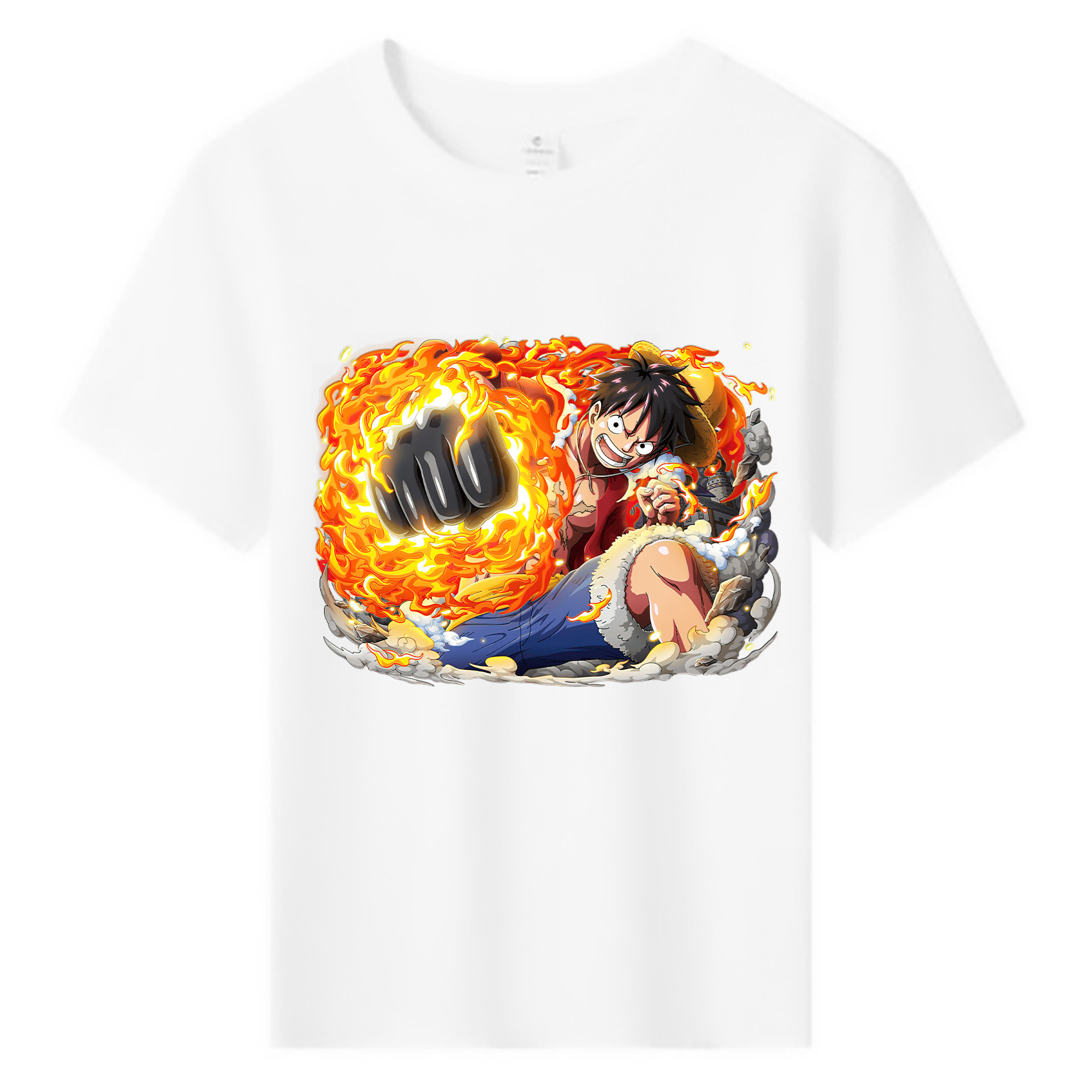 ワンピース モンキー・D・ルフィ ONE PIECE Monkey D. Luffy 綿100％キッズTシャツ（フロントプリント）