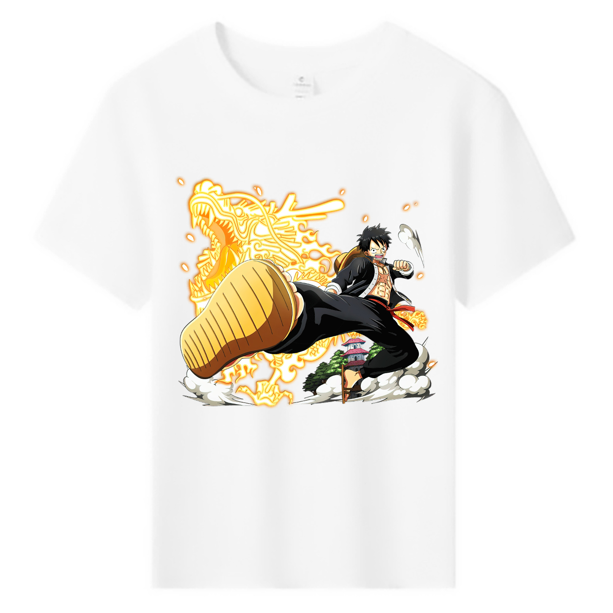 ワンピース モンキー・D・ルフィ ONE PIECE Monkey D. Luffy 綿100％キッズTシャツ（フロントプリント）
