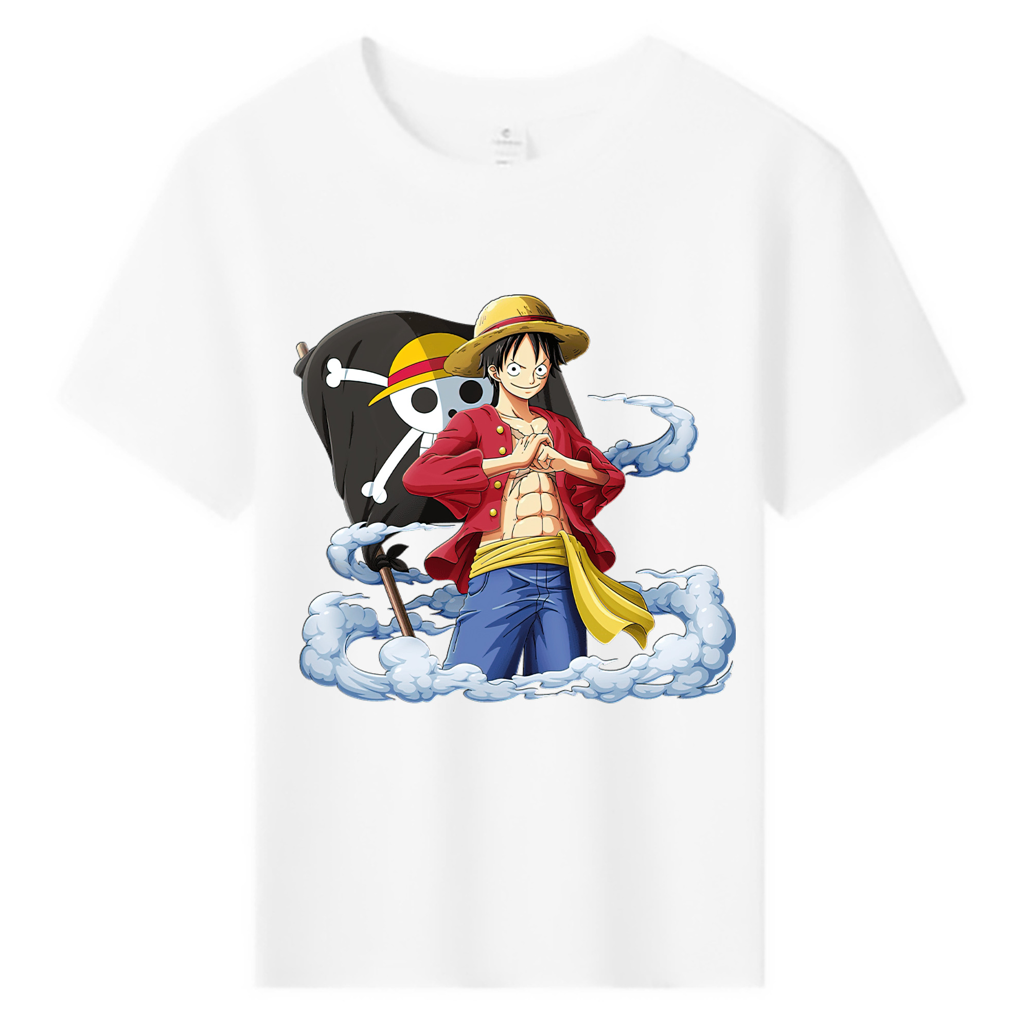 ワンピース モンキー・D・ルフィ ONE PIECE Monkey D. Luffy 綿100％キッズTシャツ（フロントプリント）