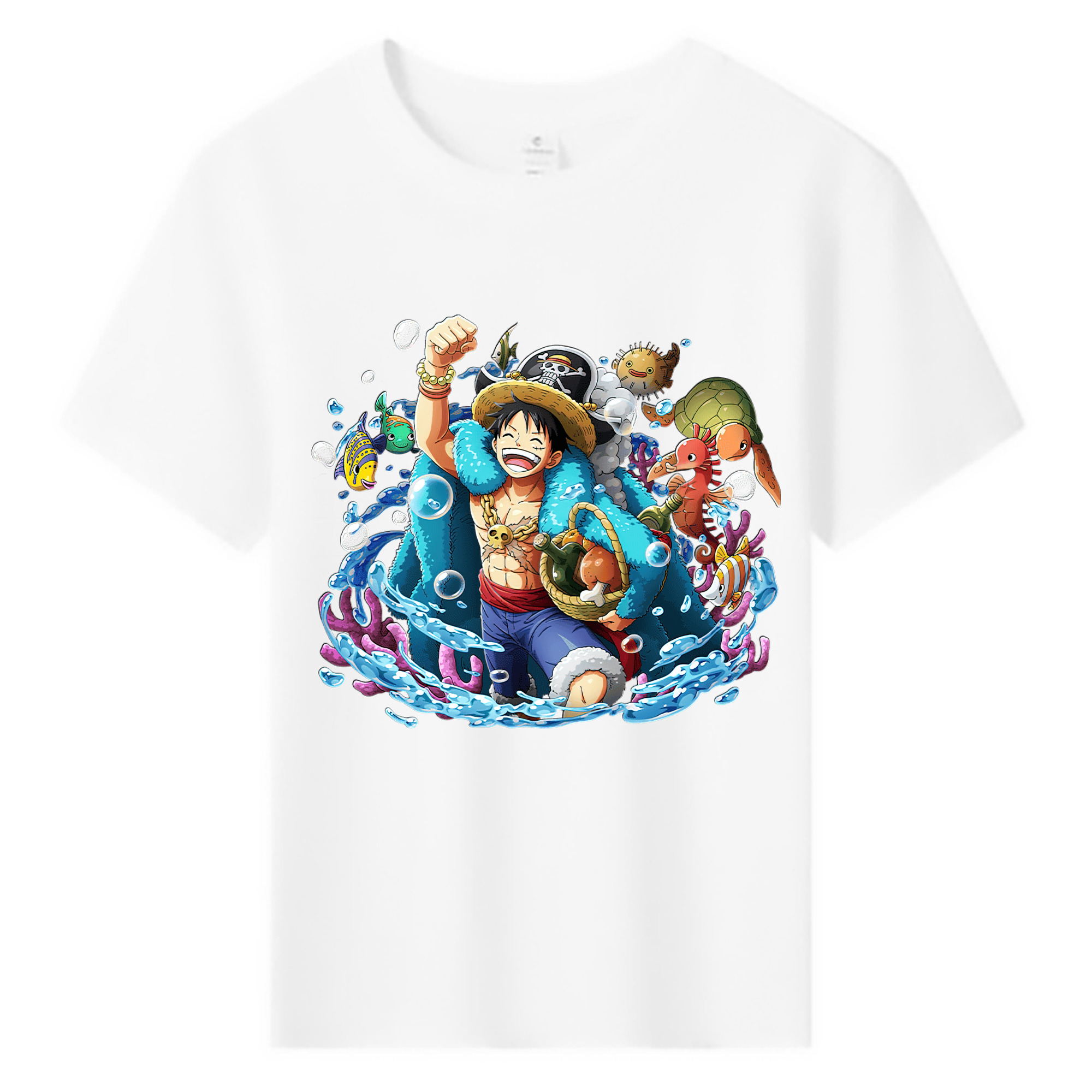 ワンピース モンキー・D・ルフィ ONE PIECE Monkey D. Luffy 綿100％キッズTシャツ（フロントプリント）