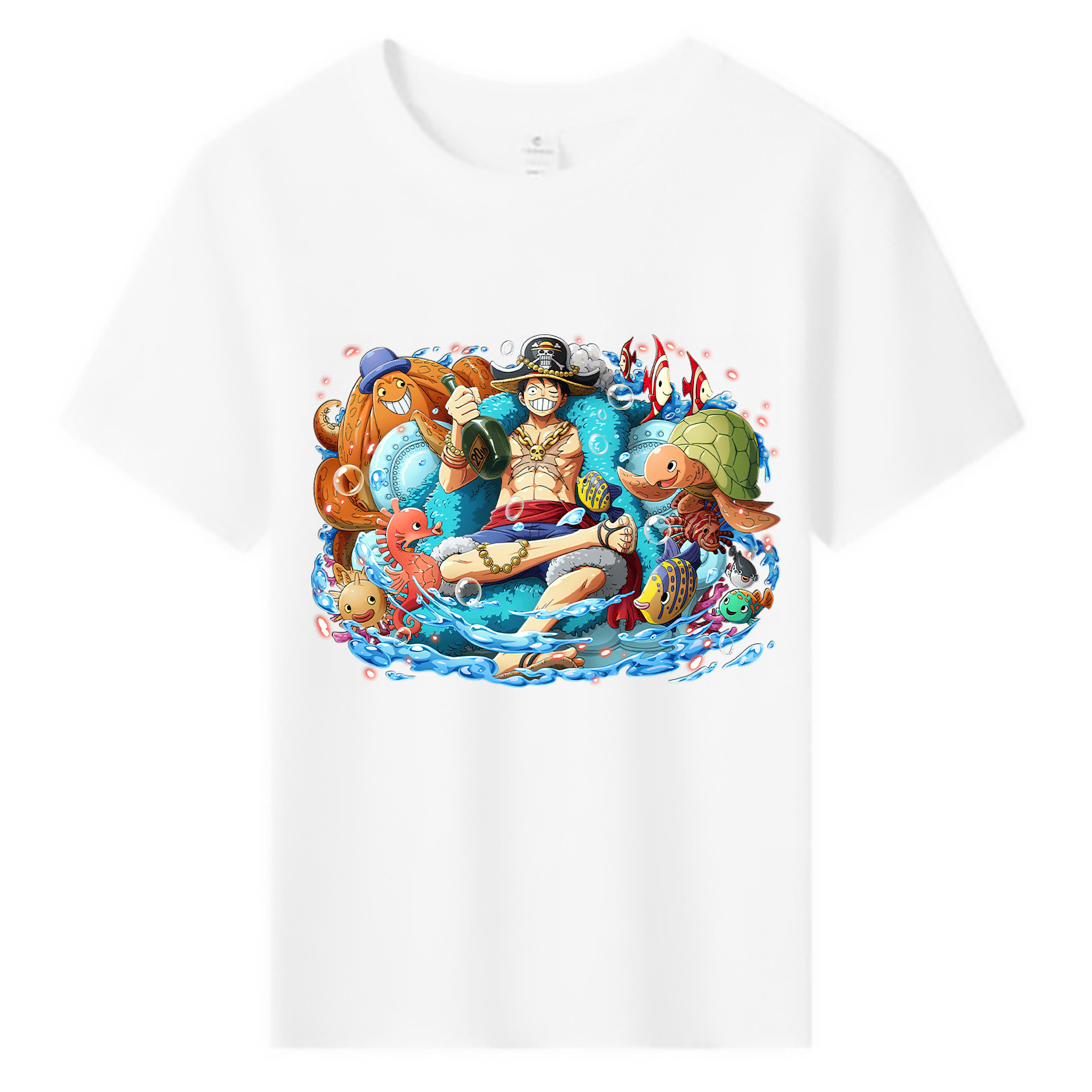 ワンピース モンキー・D・ルフィ ONE PIECE Monkey D. Luffy 綿100％キッズTシャツ（フロントプリント）
