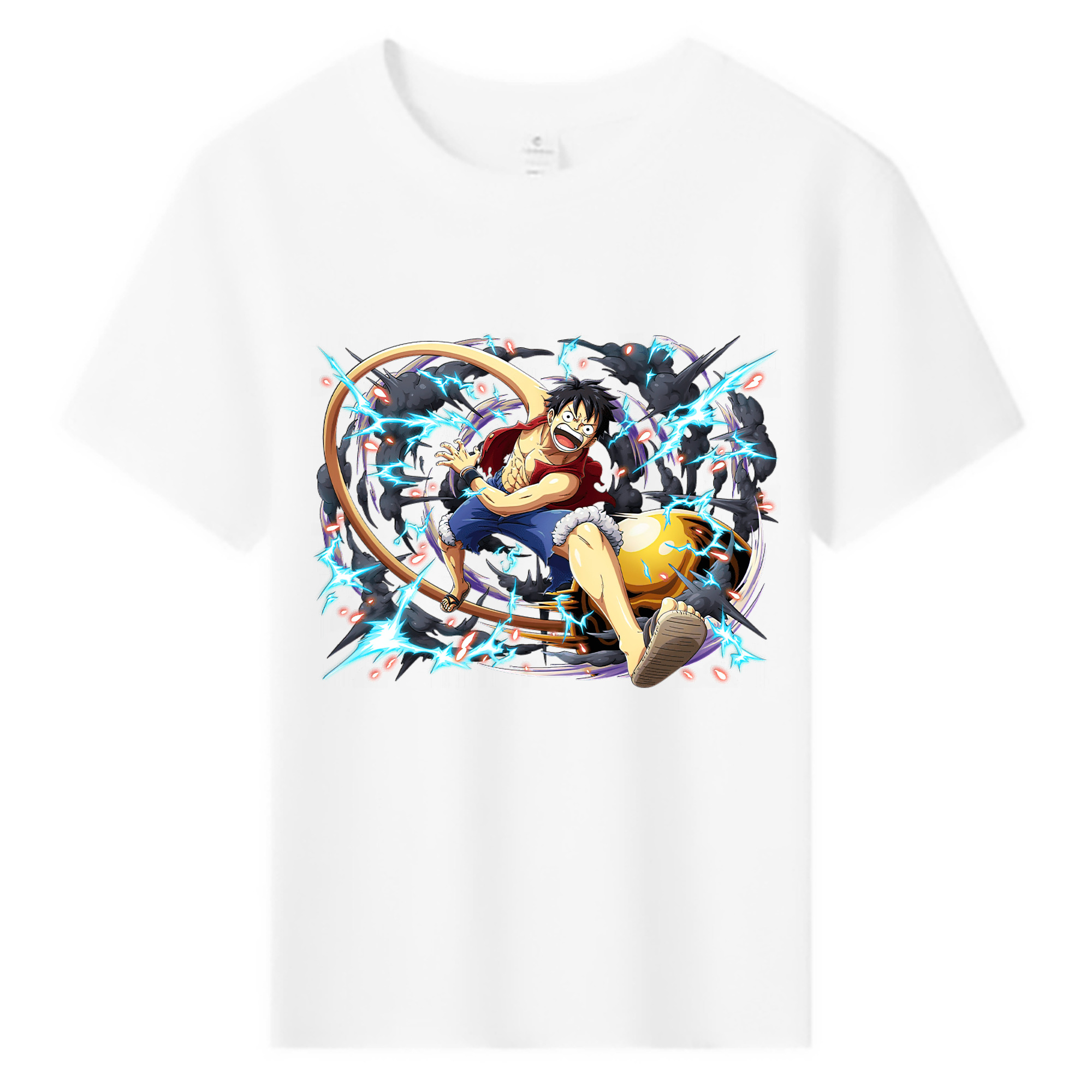 ワンピース モンキー・D・ルフィ ONE PIECE Monkey D. Luffy 綿100％キッズTシャツ（フロントプリント）