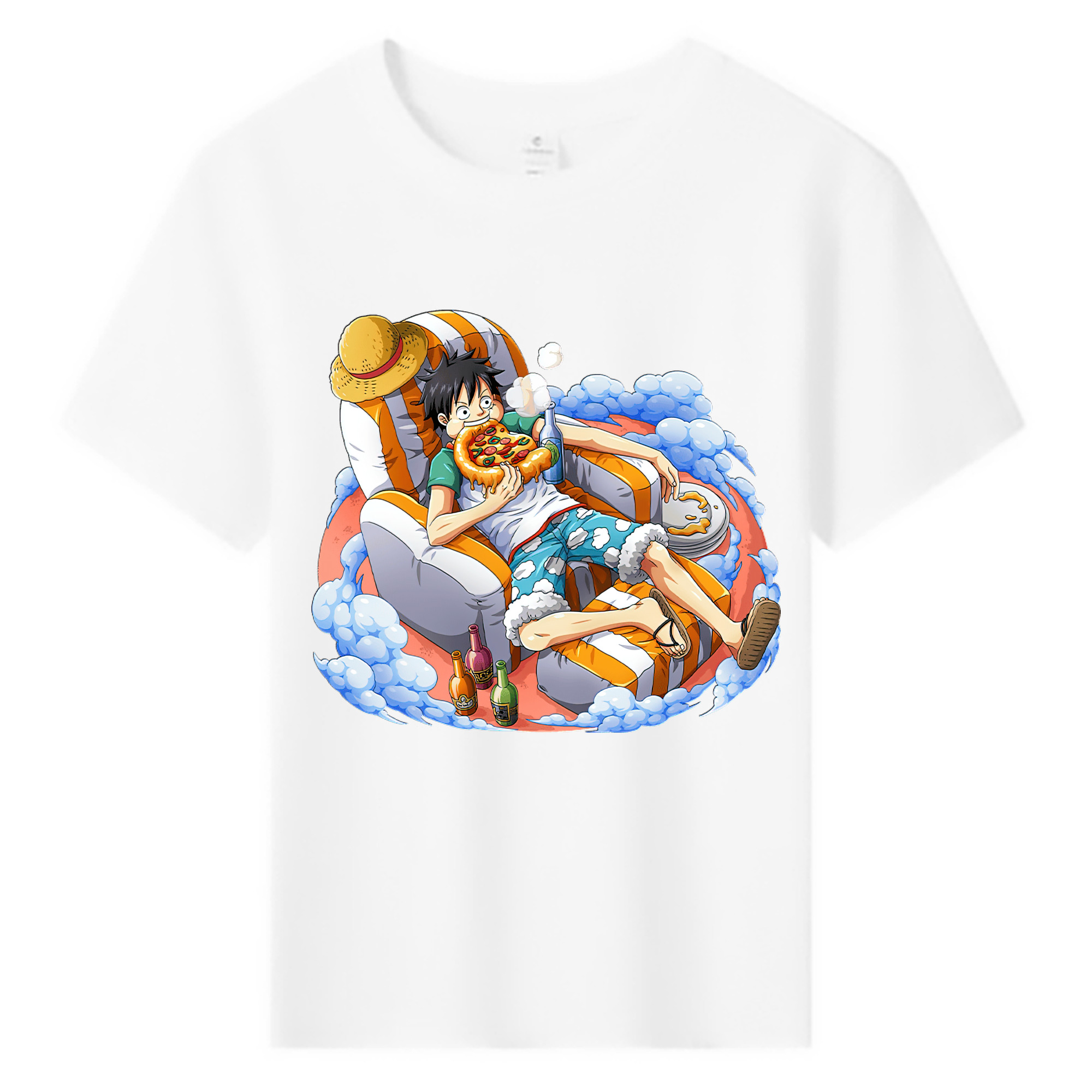 ワンピース モンキー・D・ルフィ ONE PIECE Monkey D. Luffy 綿100％キッズTシャツ（フロントプリント）