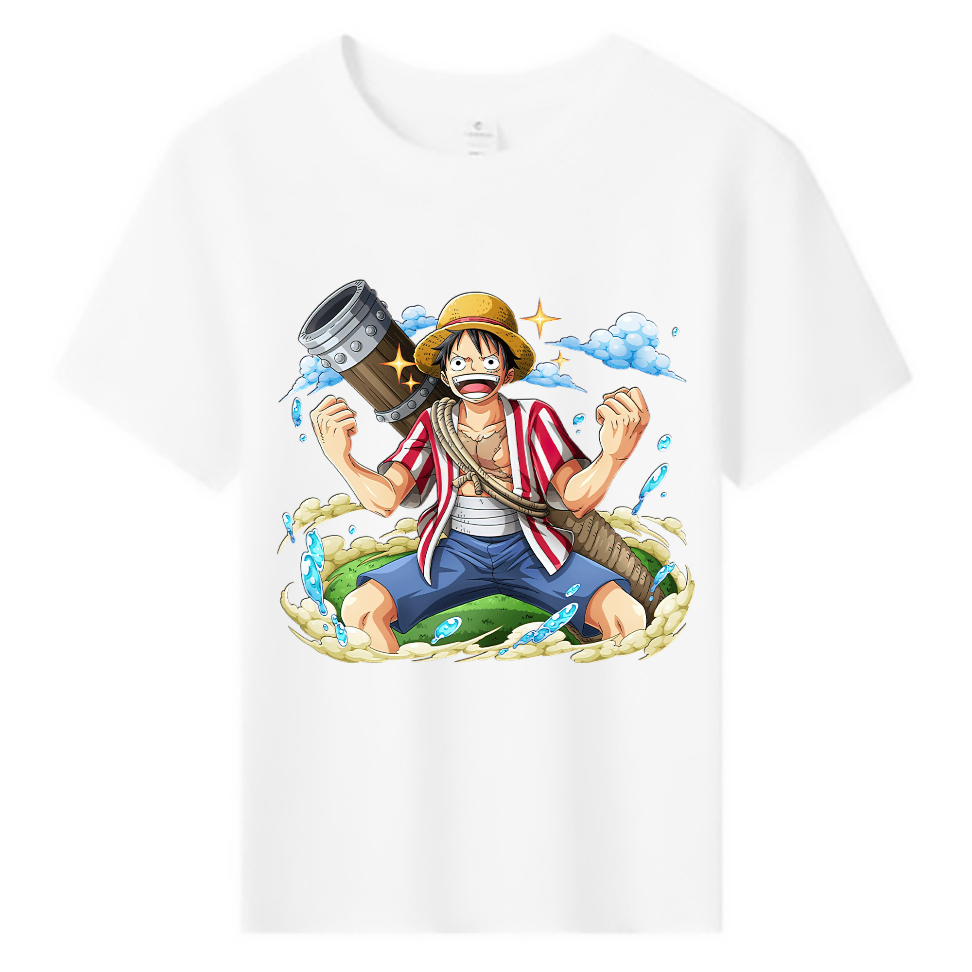 ワンピース モンキー・D・ルフィ ONE PIECE Monkey D. Luffy 綿100％キッズTシャツ（フロントプリント）