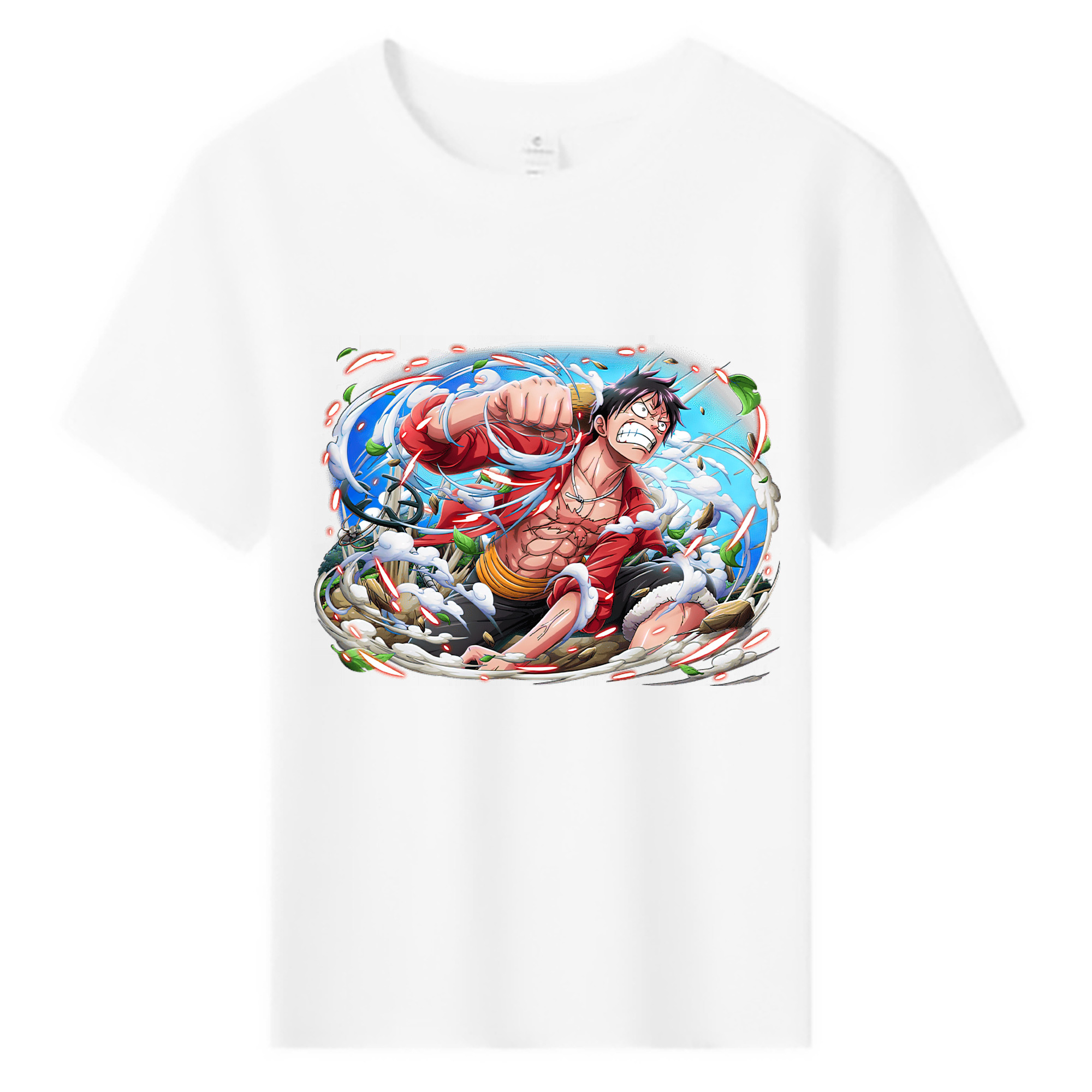ワンピース モンキー・D・ルフィ ONE PIECE Monkey D. Luffy 綿100％キッズTシャツ（フロントプリント）