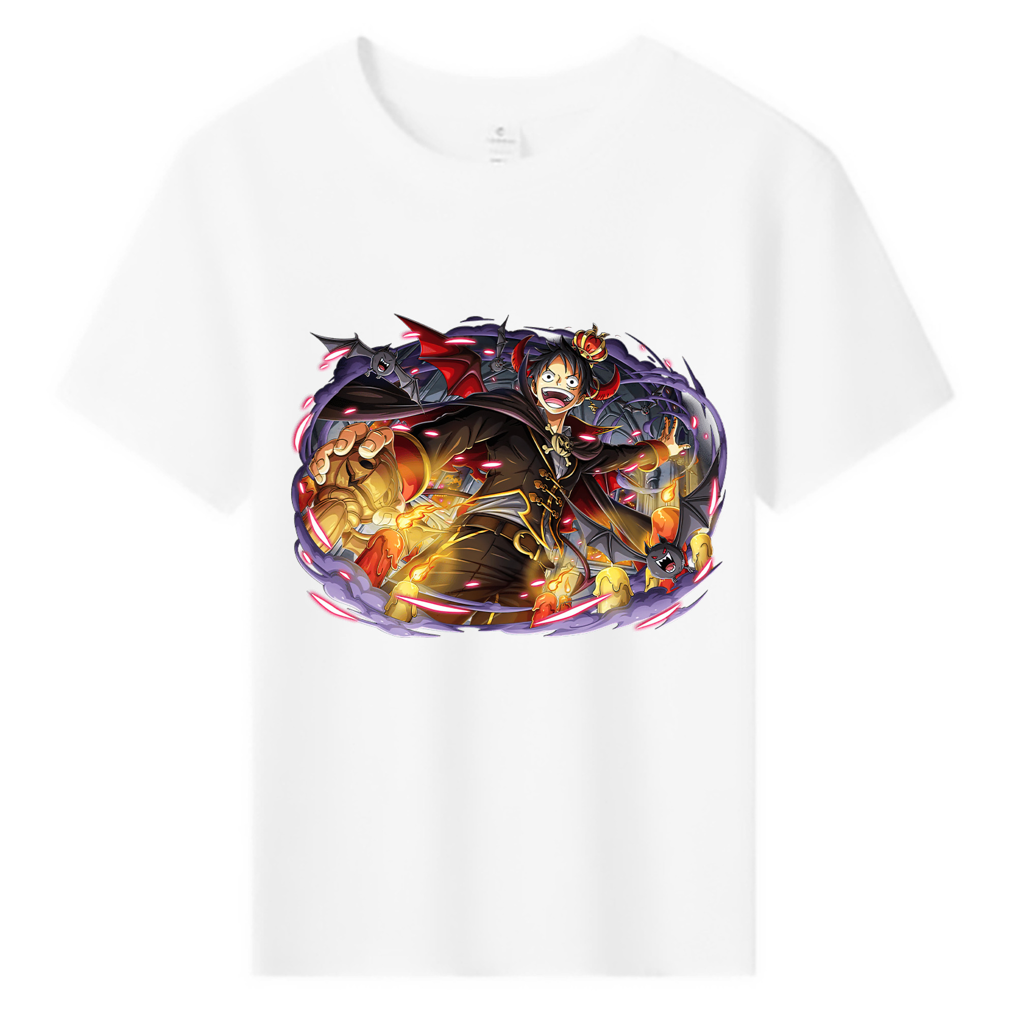 ワンピース モンキー・D・ルフィ ONE PIECE Monkey D. Luffy 綿100％キッズTシャツ（フロントプリント）