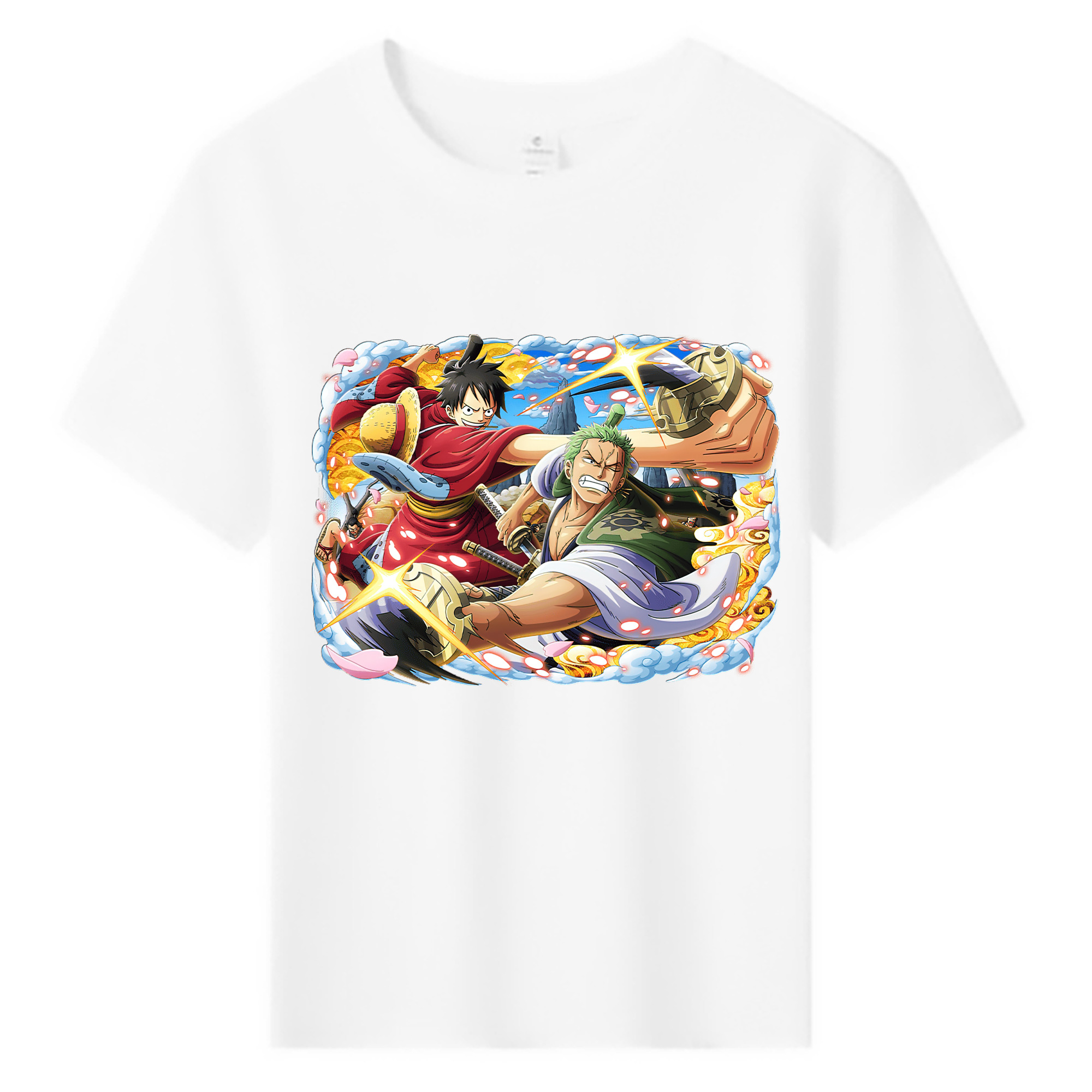 ワンピース モンキー・D・ルフィ ONE PIECE Monkey D. Luffy 綿100％キッズTシャツ（フロントプリント）
