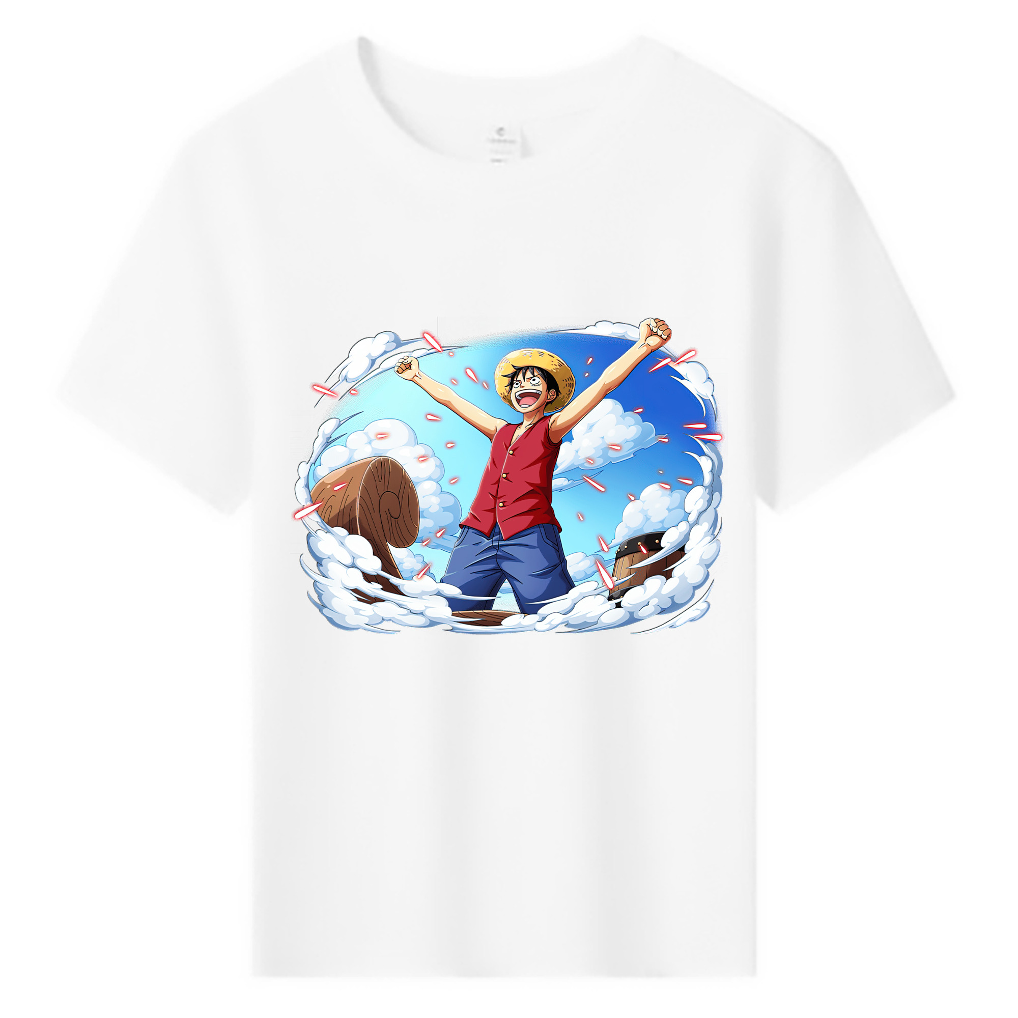 ワンピース モンキー・D・ルフィ ONE PIECE Monkey D. Luffy 綿100％キッズTシャツ（フロントプリント）