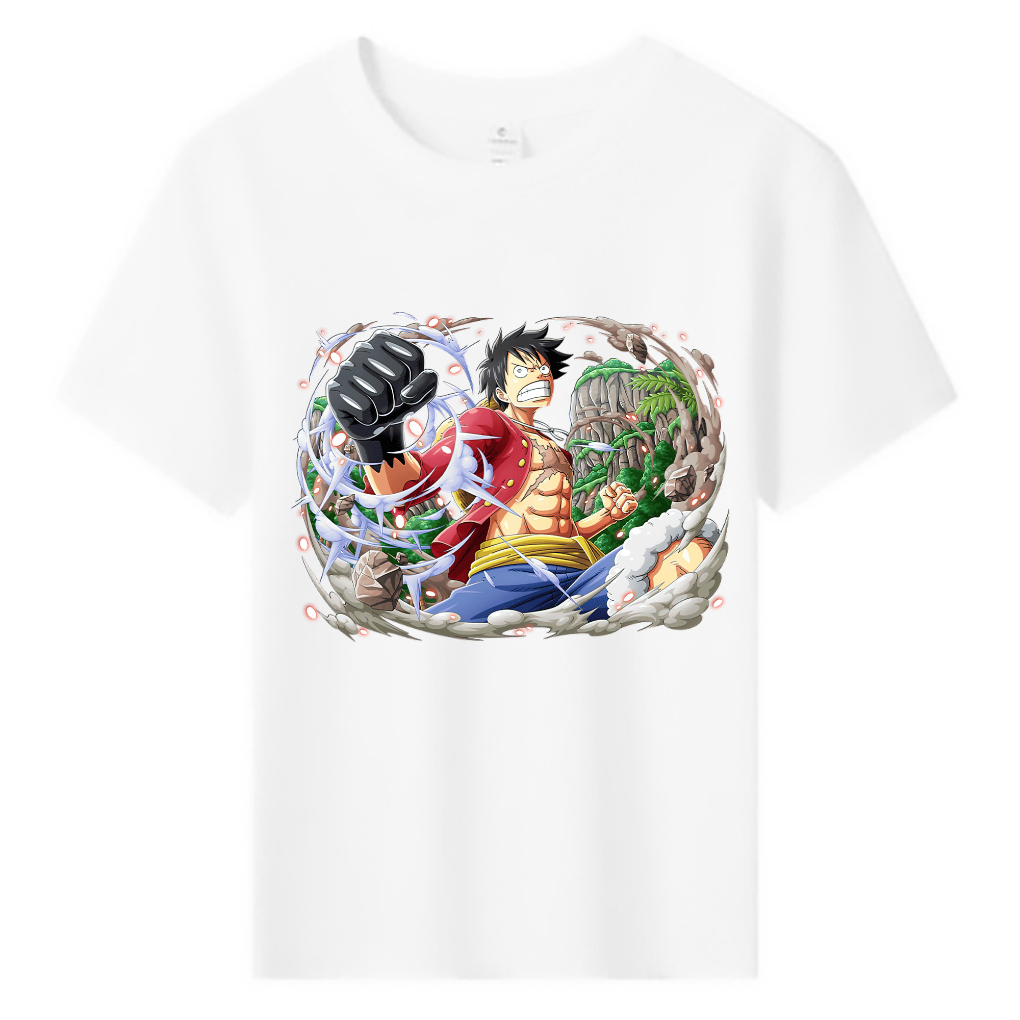 ワンピース モンキー・D・ルフィ ONE PIECE Monkey D. Luffy 綿100％キッズTシャツ（フロントプリント）
