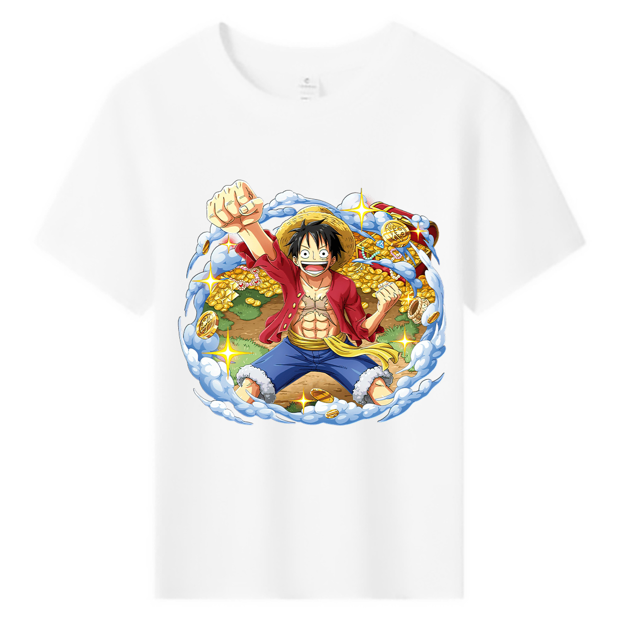 ワンピース モンキー・D・ルフィ ONE PIECE Monkey D. Luffy 綿100％キッズTシャツ（フロントプリント）