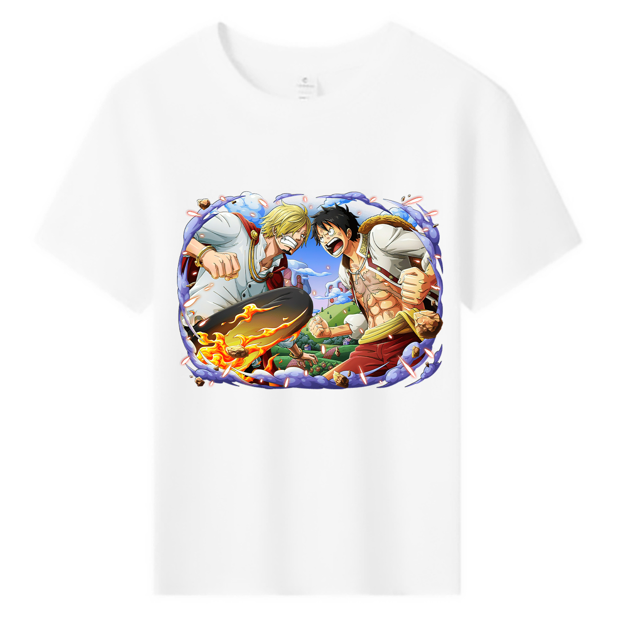 ワンピース モンキー・D・ルフィ ONE PIECE Monkey D. Luffy 綿100％キッズTシャツ（フロントプリント）