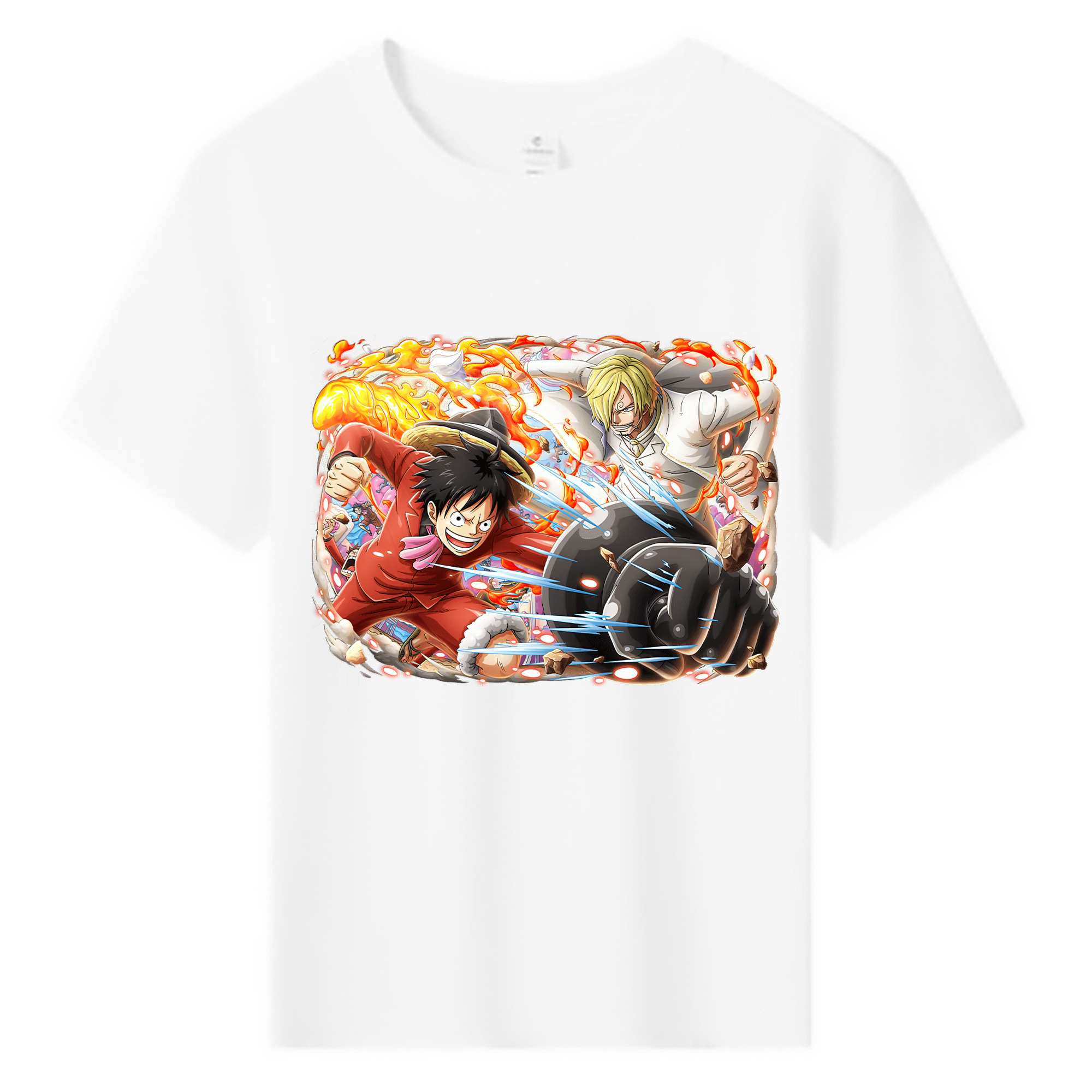 ワンピース モンキー・D・ルフィ ONE PIECE Monkey D. Luffy 綿100％キッズTシャツ（フロントプリント）