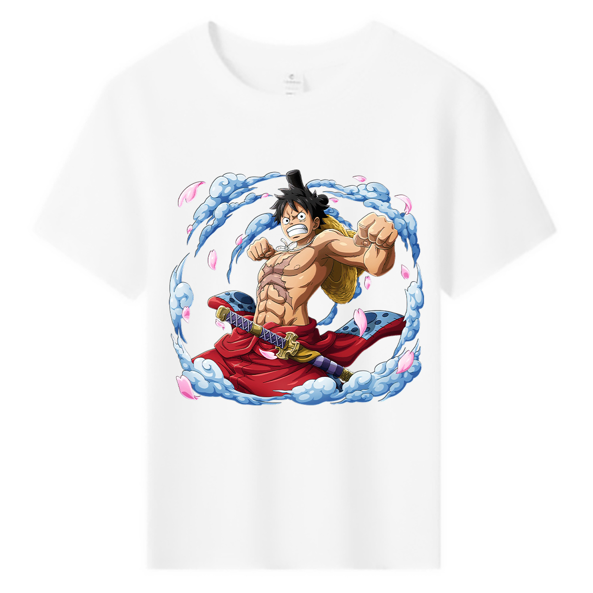 ワンピース モンキー・D・ルフィ ONE PIECE Monkey D. Luffy 綿100％キッズTシャツ（フロントプリント）