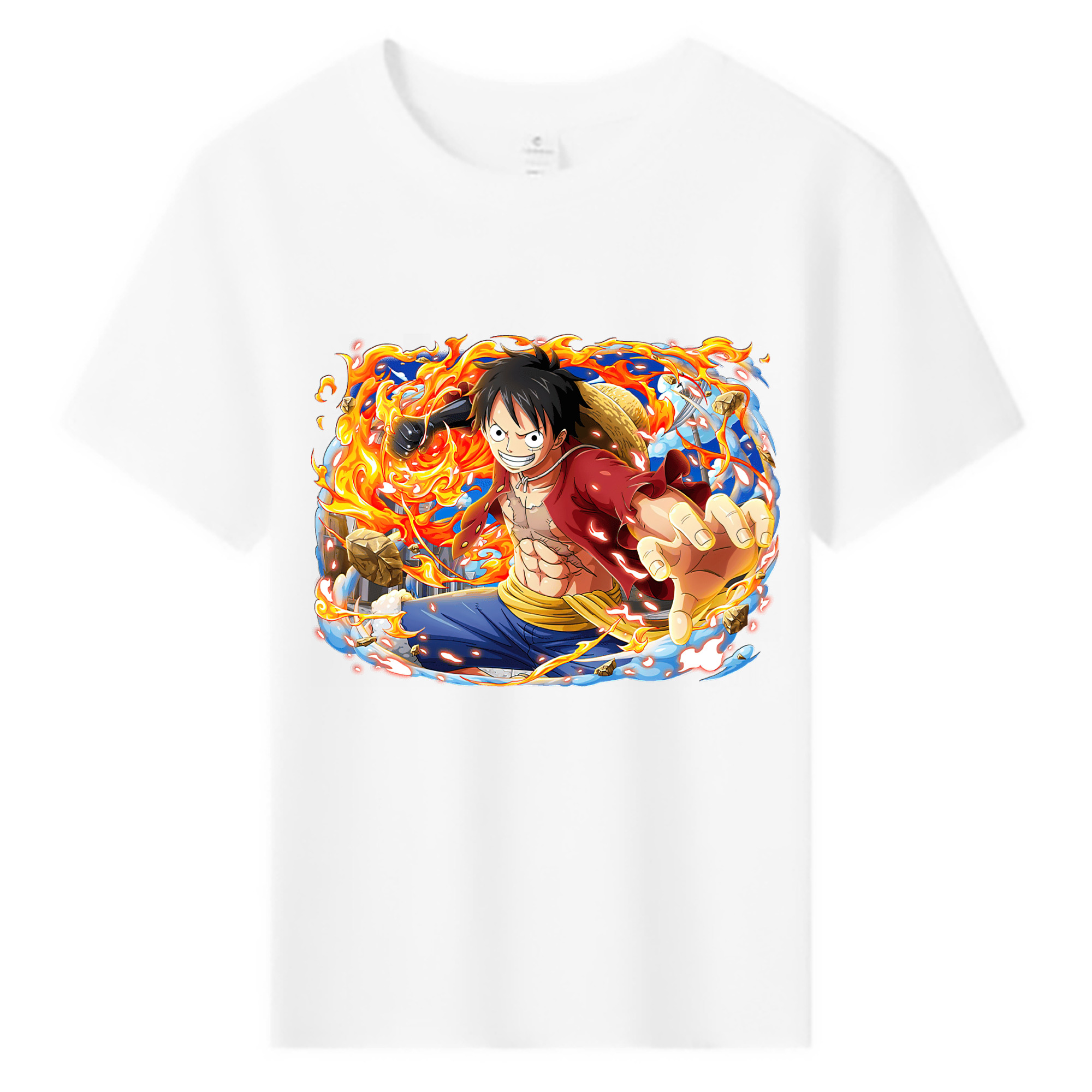 ワンピース モンキー・D・ルフィ ONE PIECE Monkey D. Luffy 綿100％キッズTシャツ（フロントプリント）