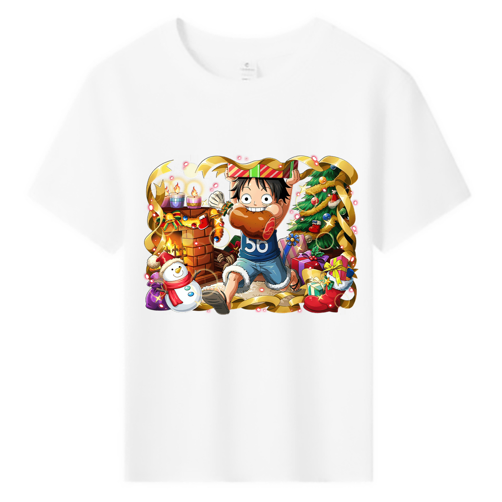 ワンピース モンキー・D・ルフィ ONE PIECE Monkey D. Luffy 綿100％キッズTシャツ（フロントプリント）
