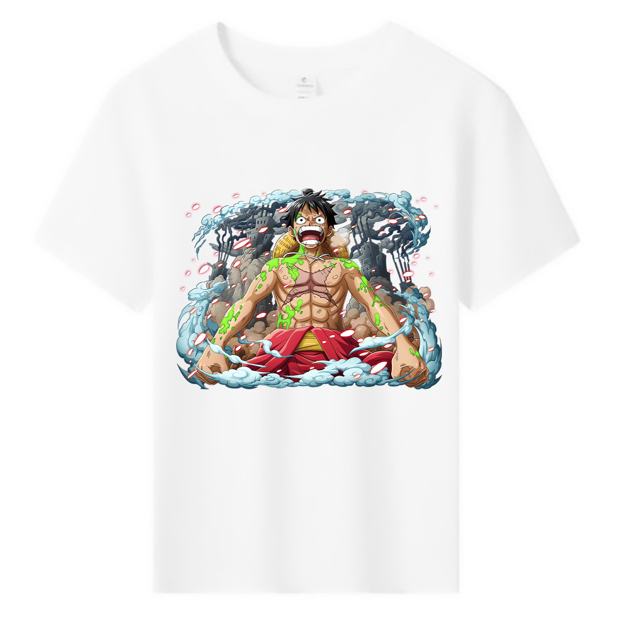 ワンピース モンキー・D・ルフィ ONE PIECE Monkey D. Luffy 綿100％キッズTシャツ（フロントプリント）