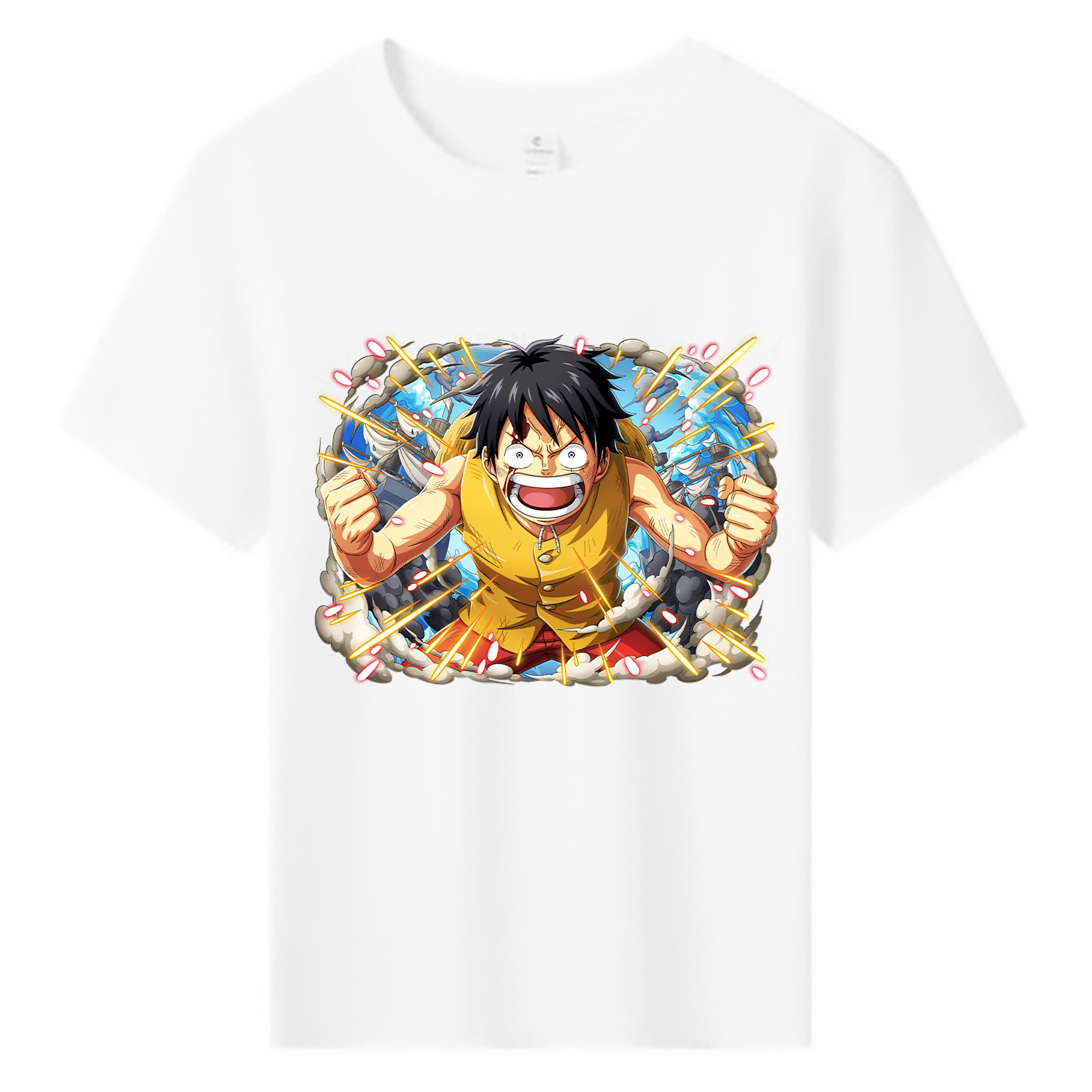 ワンピース モンキー・D・ルフィ ONE PIECE Monkey D. Luffy 綿100％キッズTシャツ（フロントプリント）