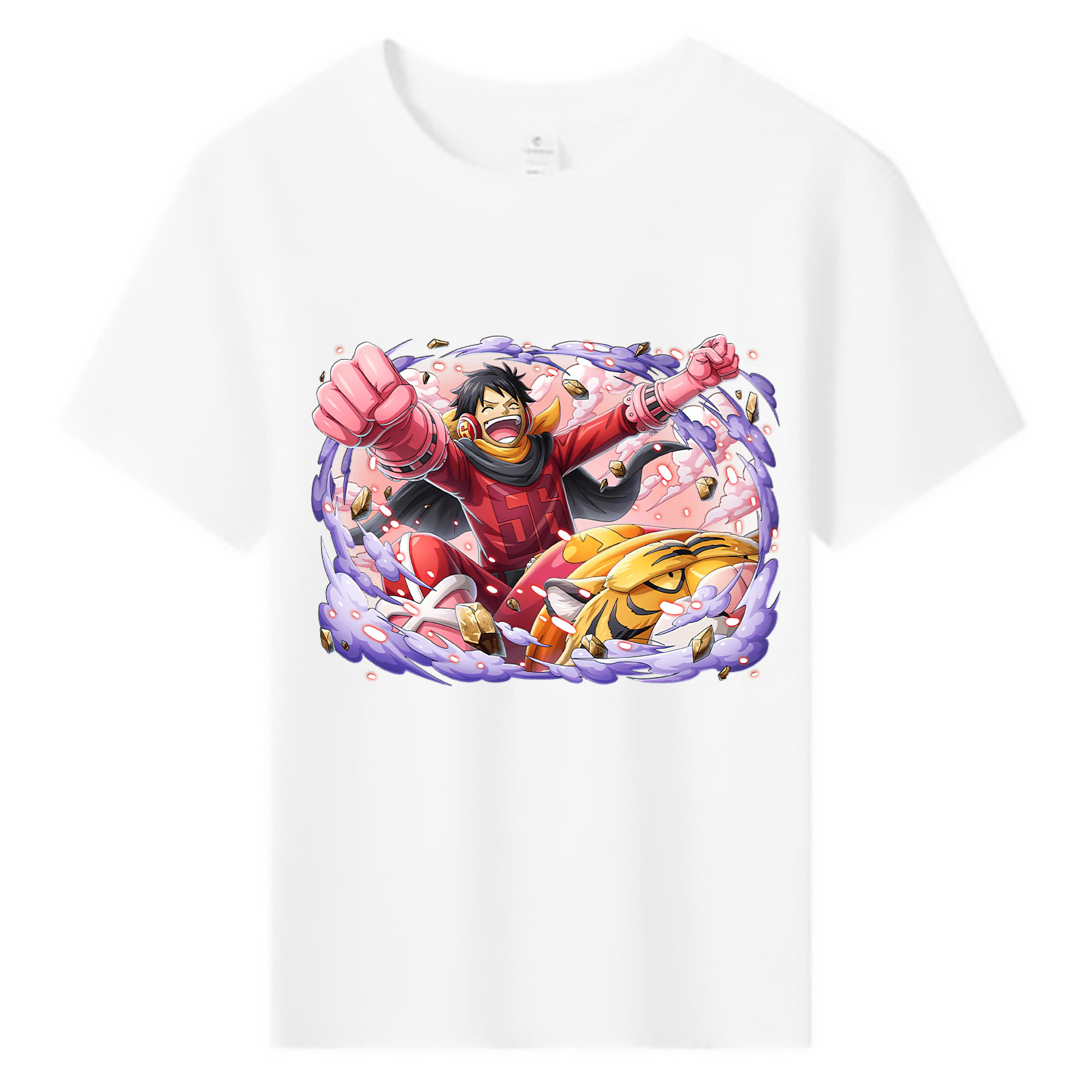 ワンピース モンキー・D・ルフィ ONE PIECE Monkey D. Luffy 綿100％キッズTシャツ（フロントプリント）