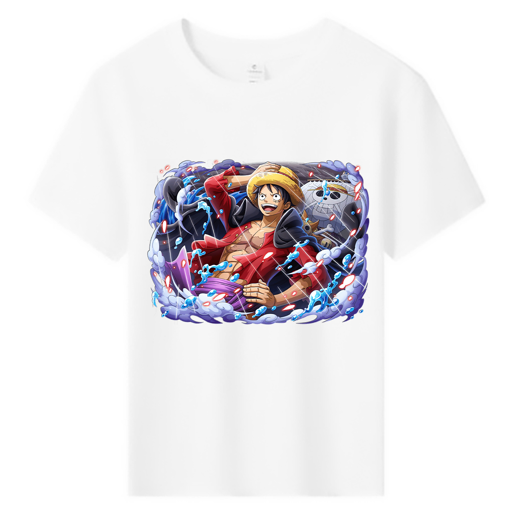 ワンピース モンキー・D・ルフィ ONE PIECE Monkey D. Luffy 綿100％キッズTシャツ（フロントプリント）