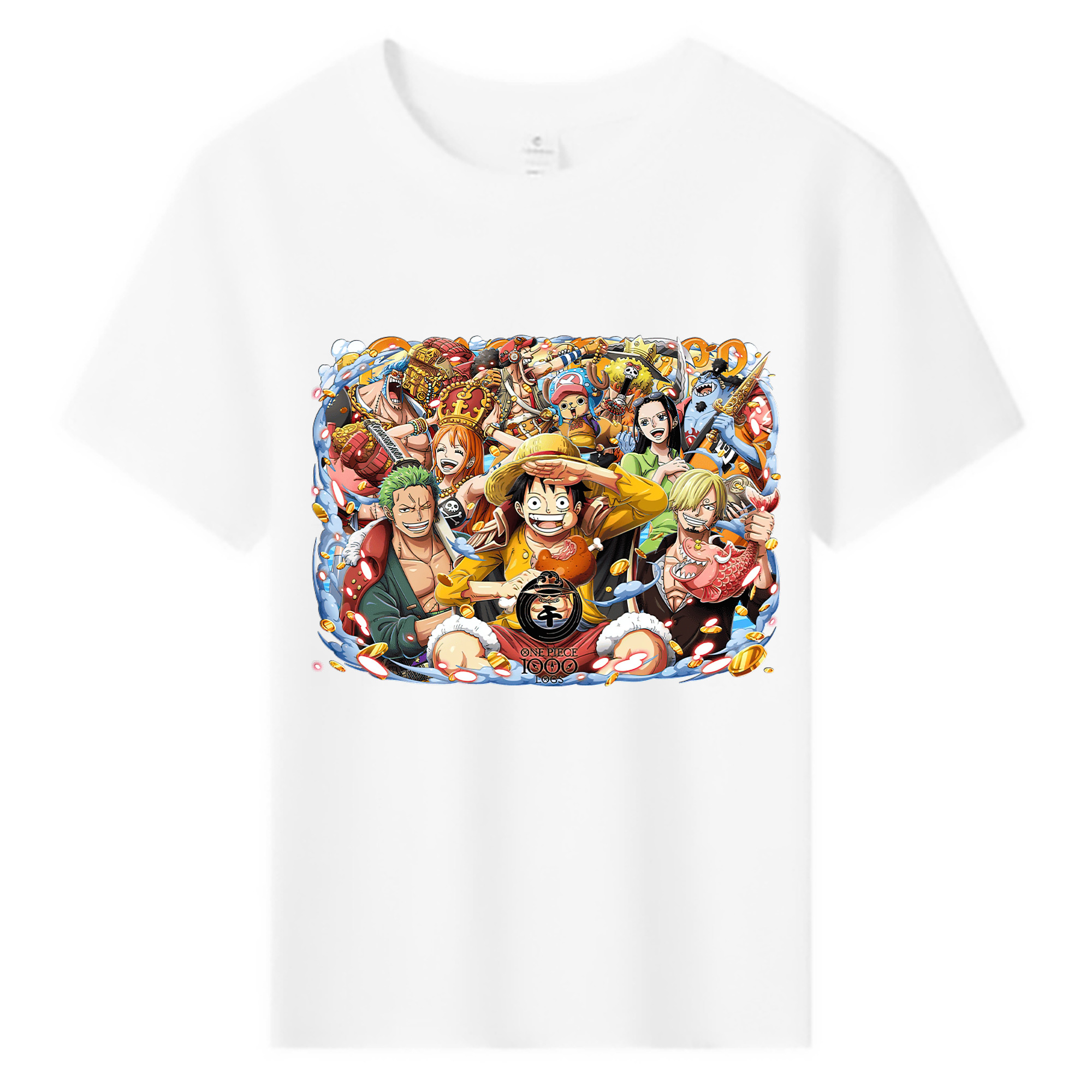 ワンピース モンキー・D・ルフィ ONE PIECE Monkey D. Luffy 綿100％キッズTシャツ（フロントプリント）