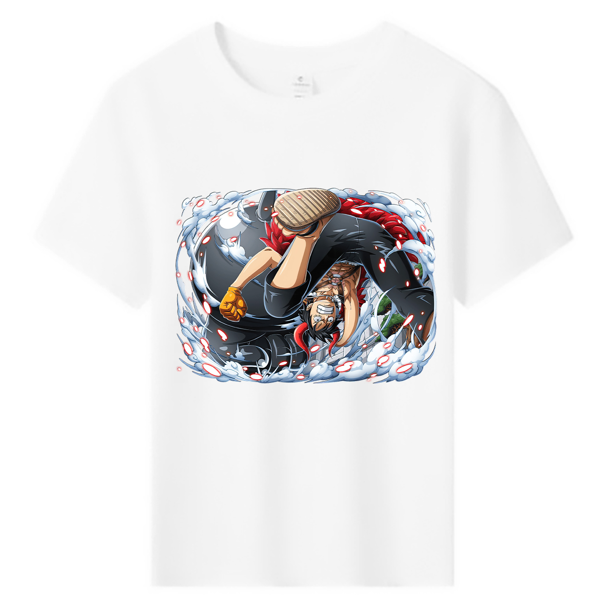 ワンピース モンキー・D・ルフィ ONE PIECE Monkey D. Luffy 綿100％キッズTシャツ（フロントプリント）