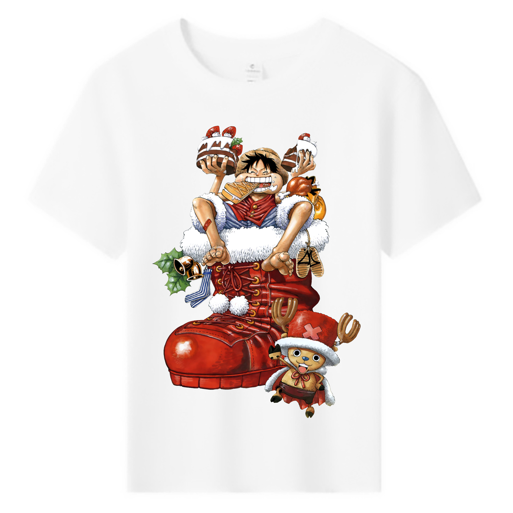 ワンピース モンキー・D・ルフィ ONE PIECE Monkey D. Luffy 綿100％キッズTシャツ（フロントプリント）