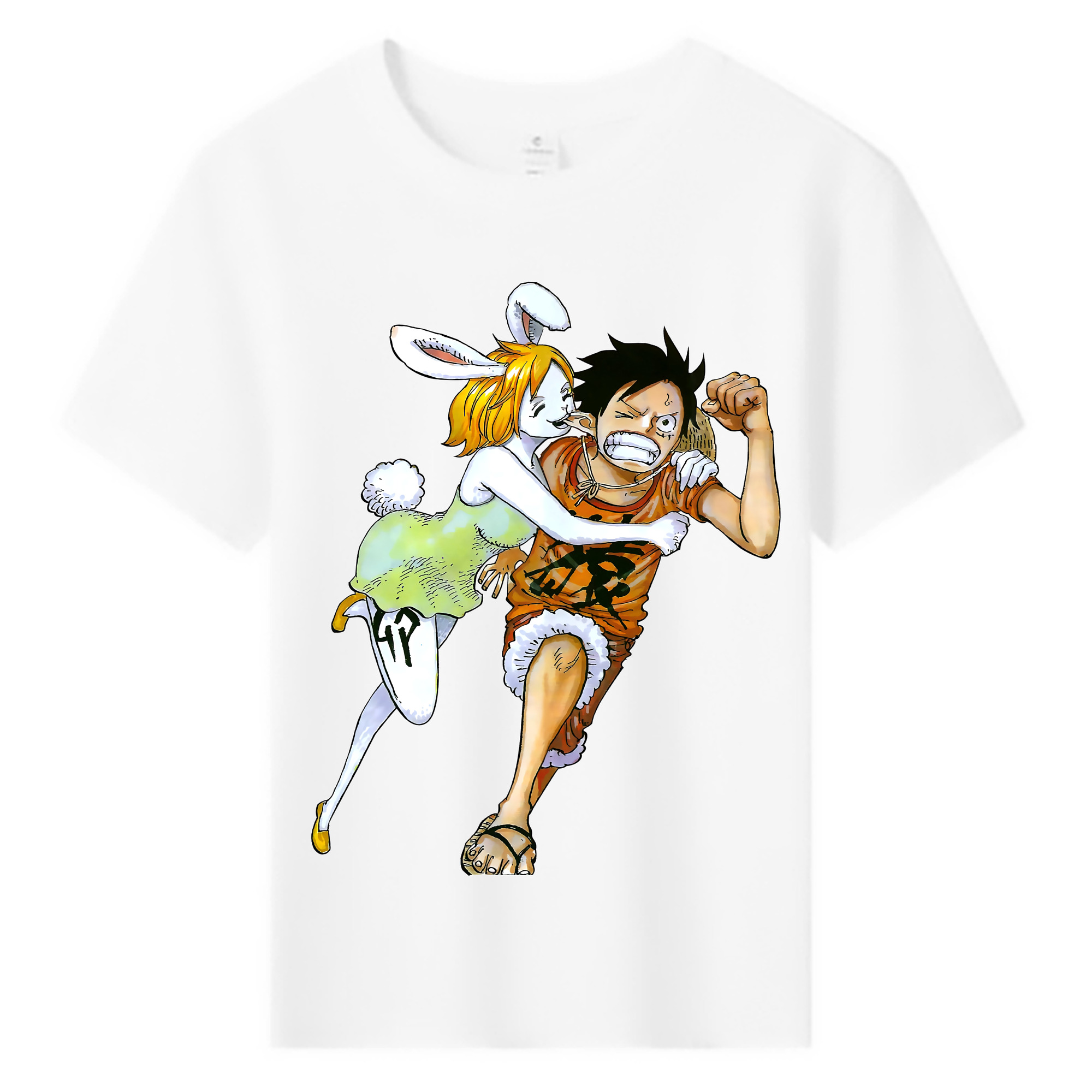 ワンピース モンキー・D・ルフィ ONE PIECE Monkey D. Luffy 綿100％キッズTシャツ（フロントプリント）