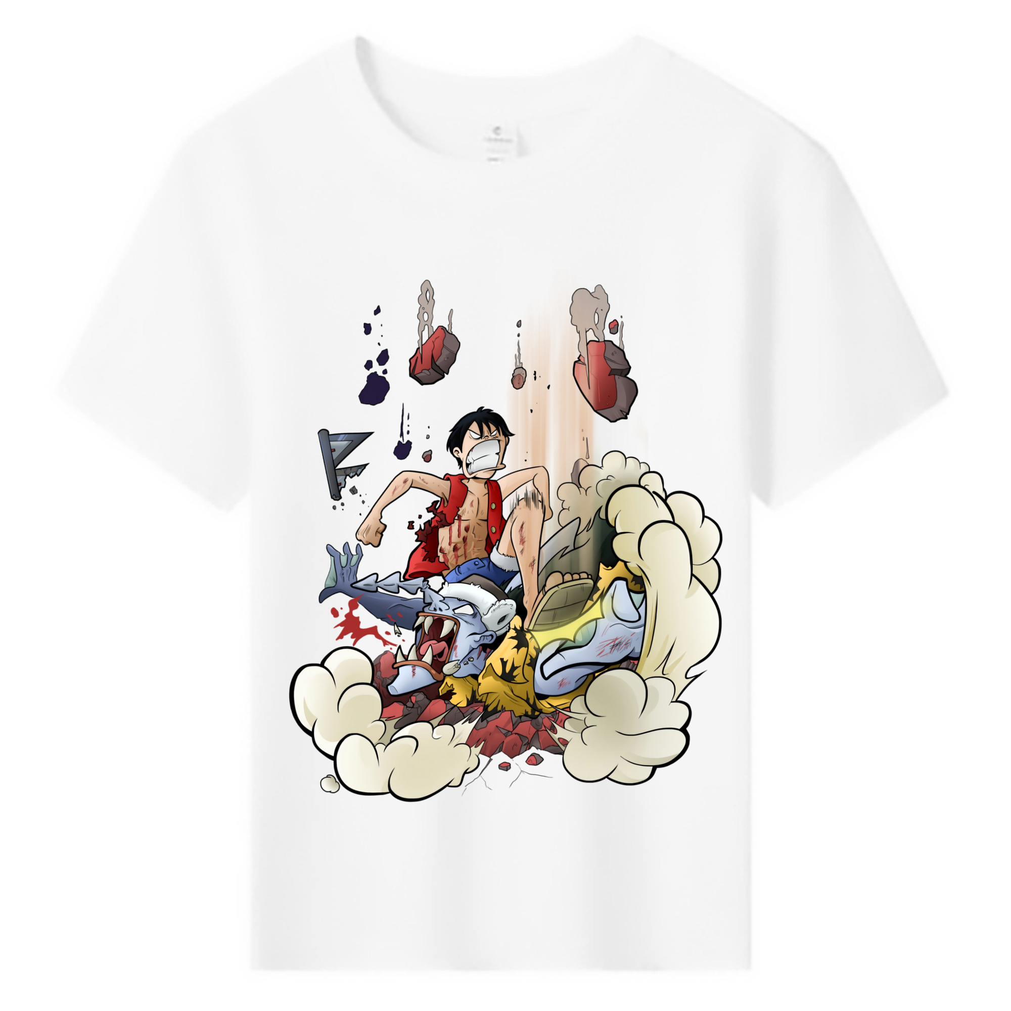ワンピース モンキー・D・ルフィ ONE PIECE Monkey D. Luffy 綿100％キッズTシャツ（フロントプリント）