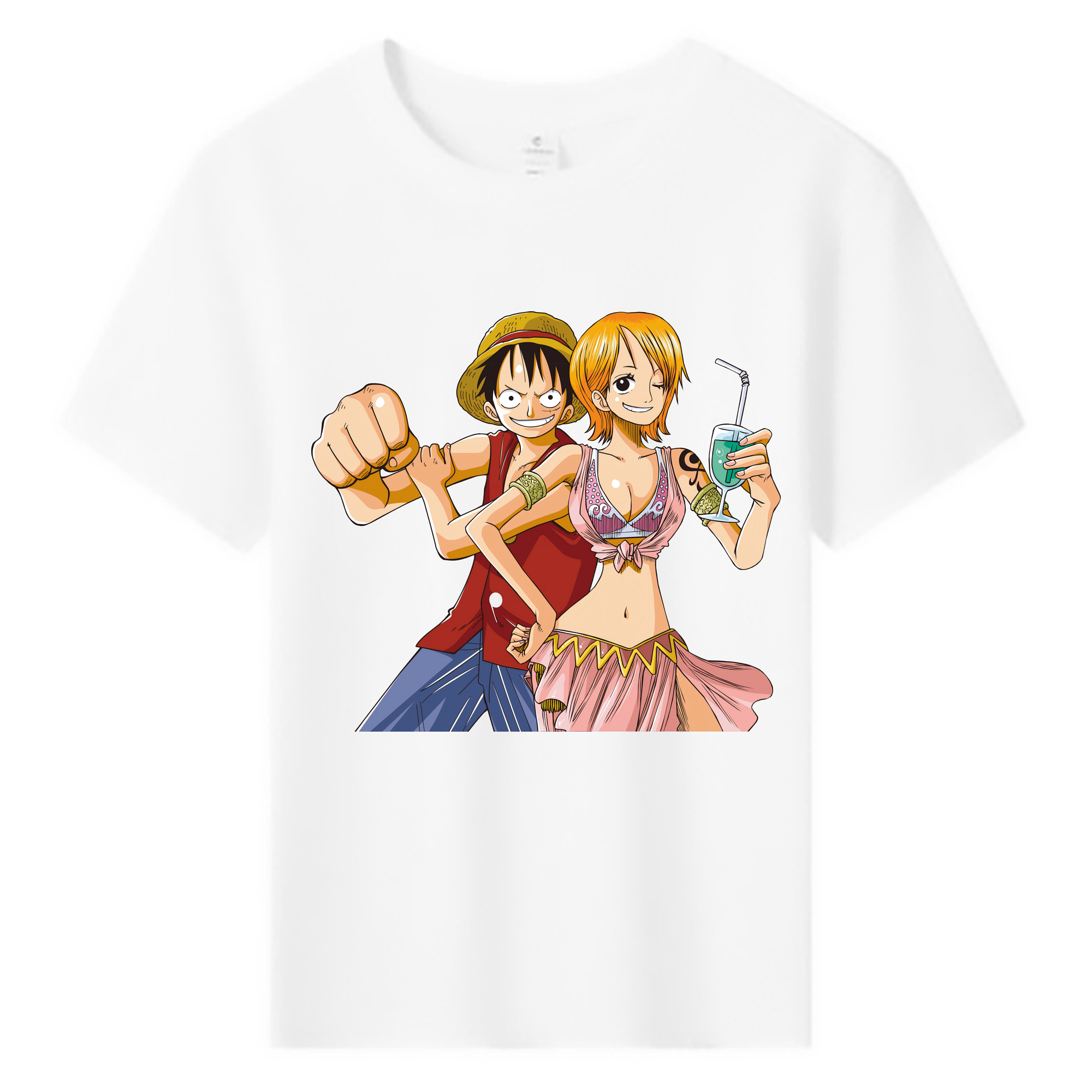 ワンピース モンキー・D・ルフィ ONE PIECE Monkey D. Luffy 綿100％キッズTシャツ（フロントプリント）