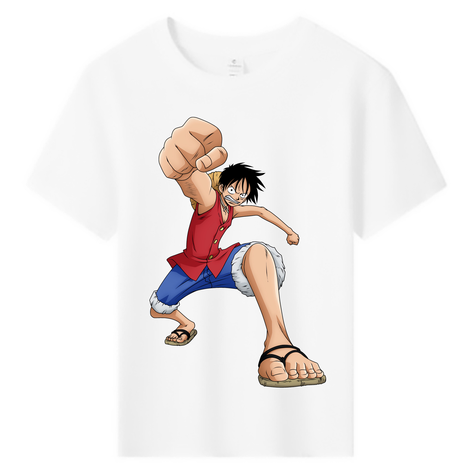 ワンピース モンキー・D・ルフィ ONE PIECE Monkey D. Luffy 綿100％キッズTシャツ（フロントプリント）