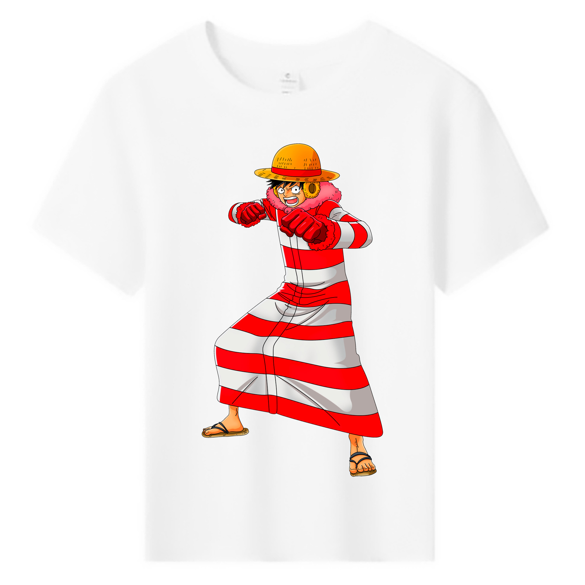 ワンピース モンキー・D・ルフィ ONE PIECE Monkey D. Luffy 綿100％キッズTシャツ（フロントプリント）