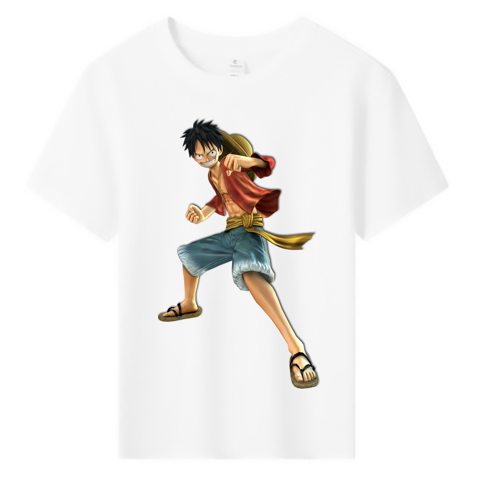 ワンピース モンキー・D・ルフィ ONE PIECE Monkey D. Luffy 綿100％キッズTシャツ（フロントプリント）