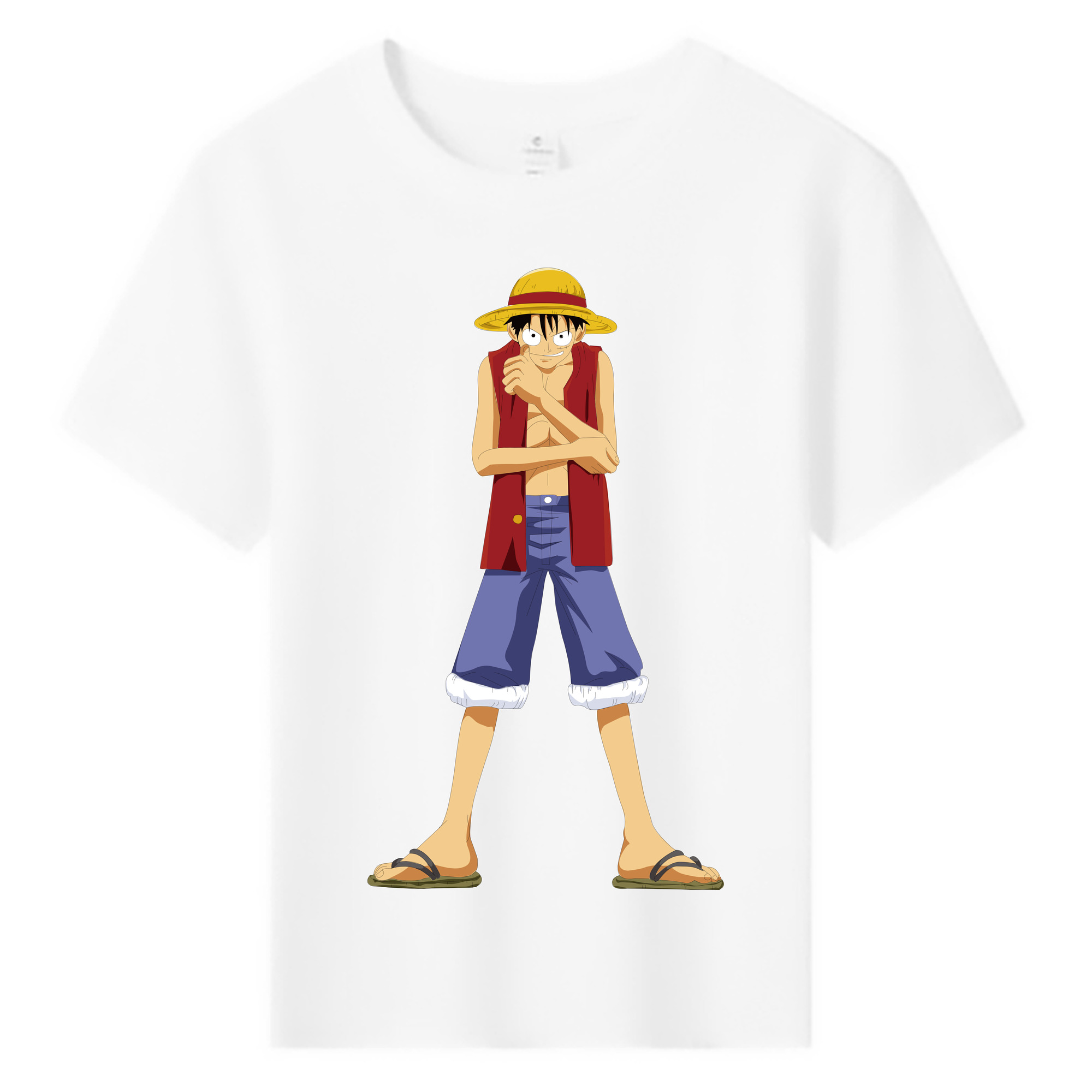 ワンピース モンキー・D・ルフィ ONE PIECE Monkey D. Luffy 綿100％キッズTシャツ（フロントプリント）