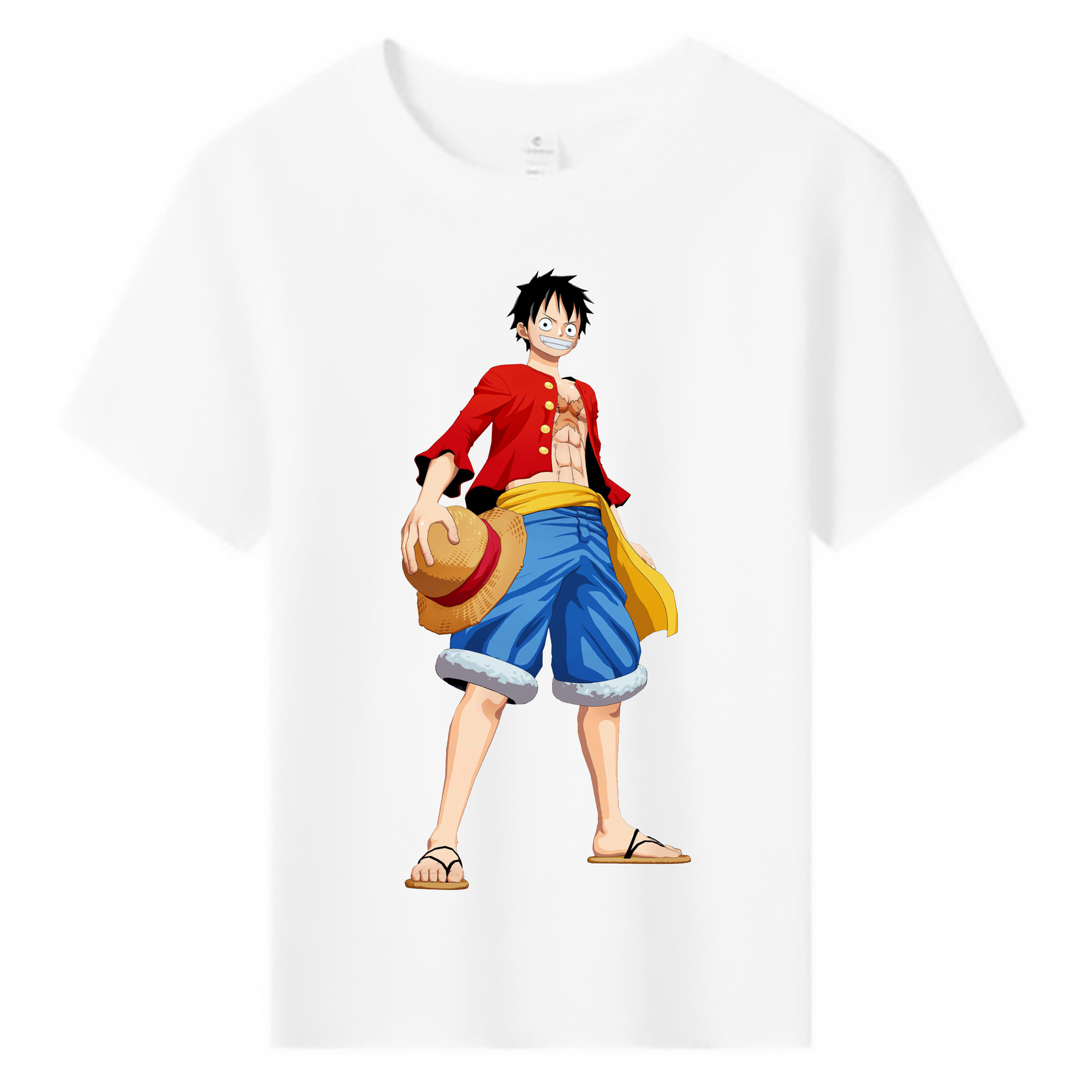 ワンピース モンキー・D・ルフィ ONE PIECE Monkey D. Luffy 綿100％キッズTシャツ（フロントプリント）