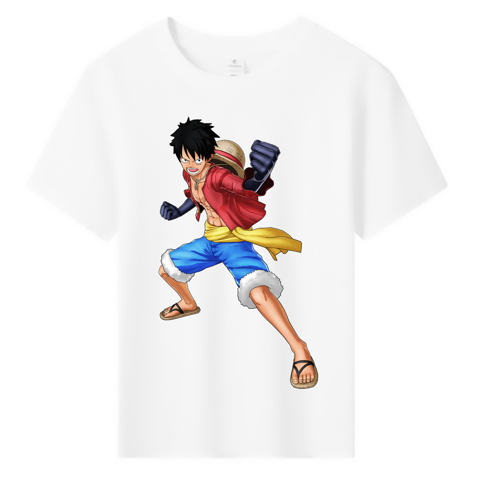 ワンピース モンキー・D・ルフィ ONE PIECE Monkey D. Luffy 綿100％キッズTシャツ（フロントプリント）