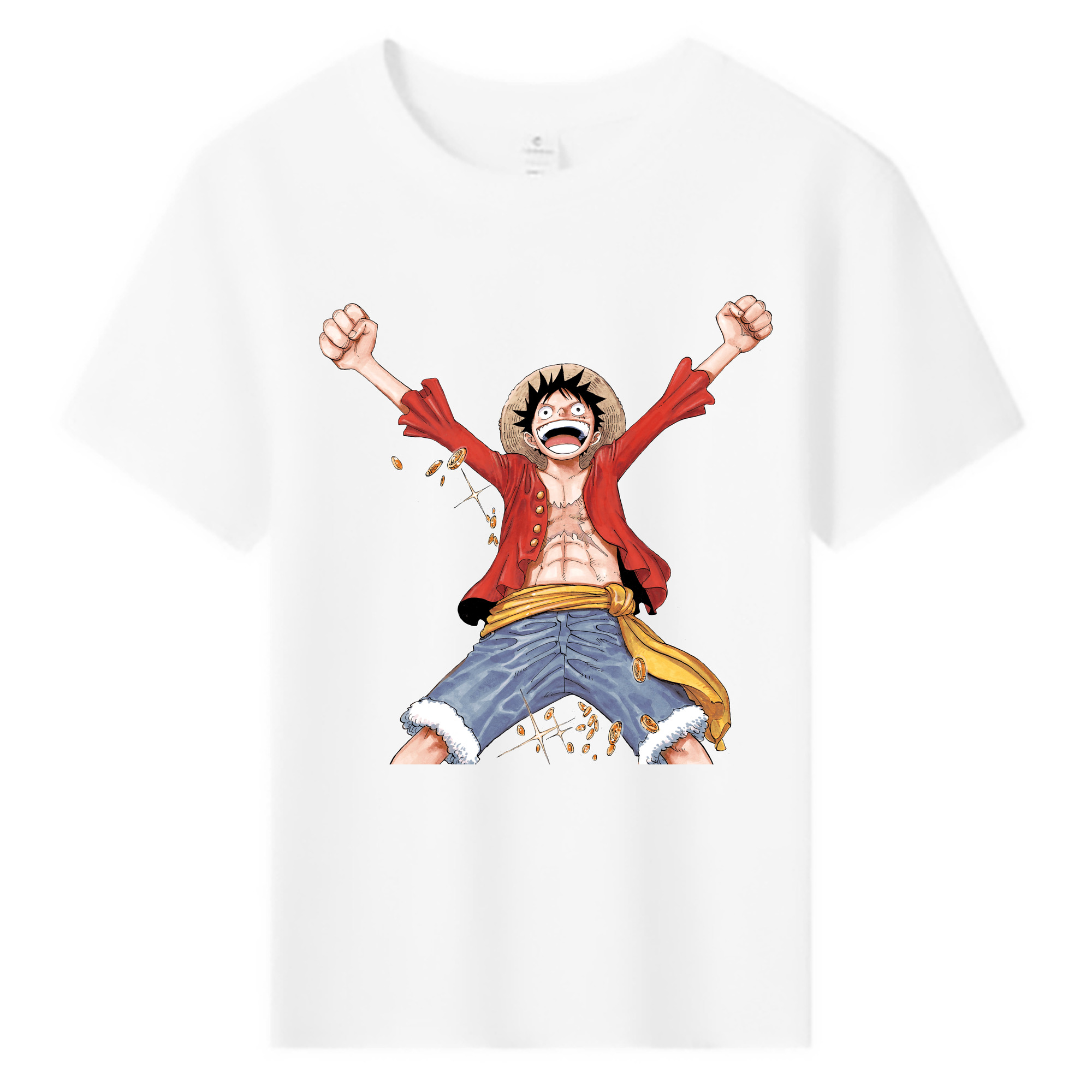 ワンピース モンキー・D・ルフィ ONE PIECE Monkey D. Luffy 綿100％キッズTシャツ（フロントプリント）