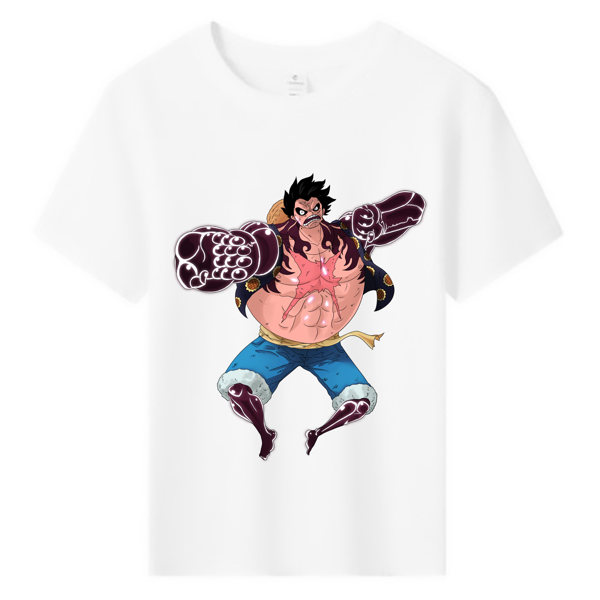 ワンピース モンキー・D・ルフィ ONE PIECE Monkey D. Luffy 綿100％キッズTシャツ（フロントプリント）