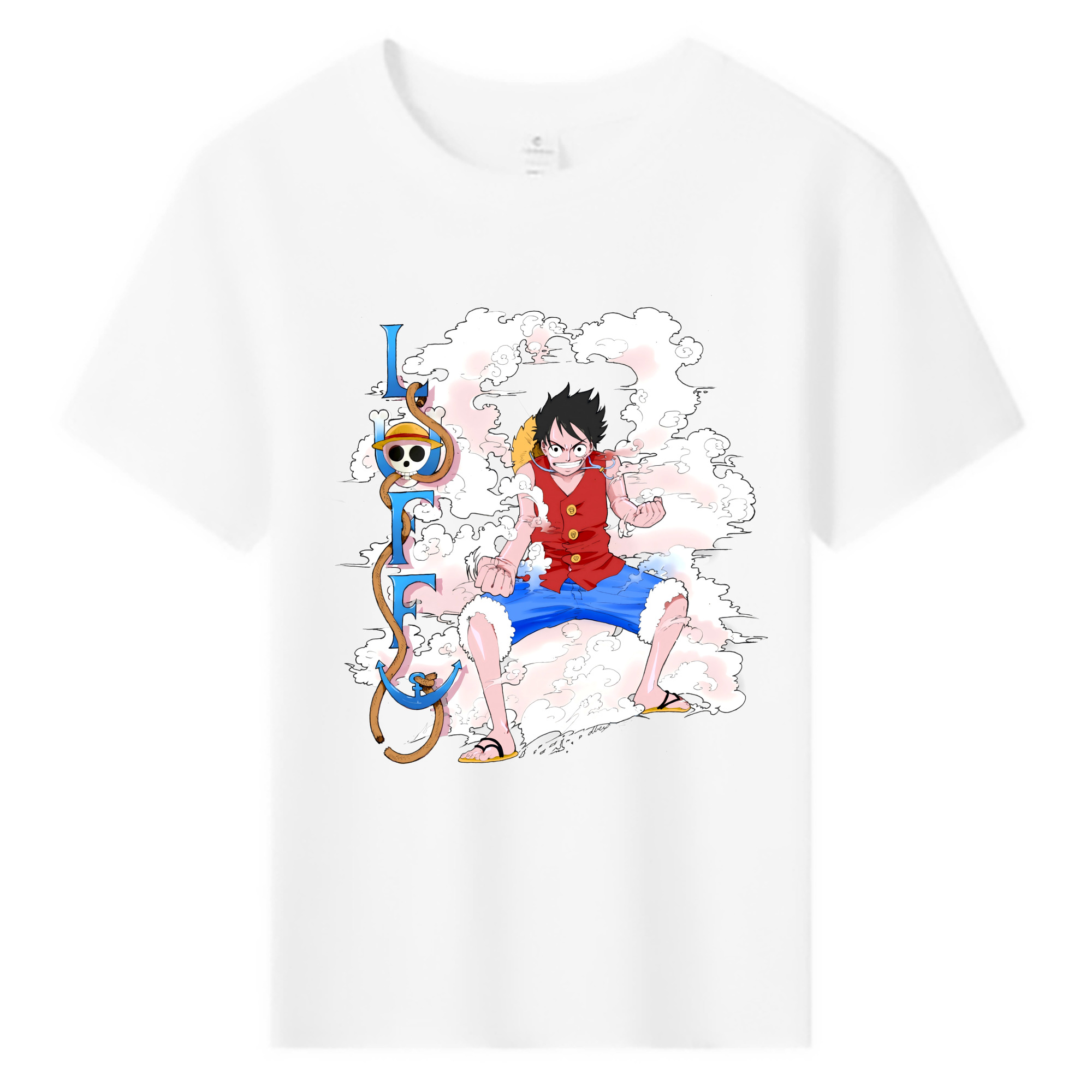 ワンピース モンキー・D・ルフィ ONE PIECE Monkey D. Luffy 綿100％キッズTシャツ（フロントプリント）