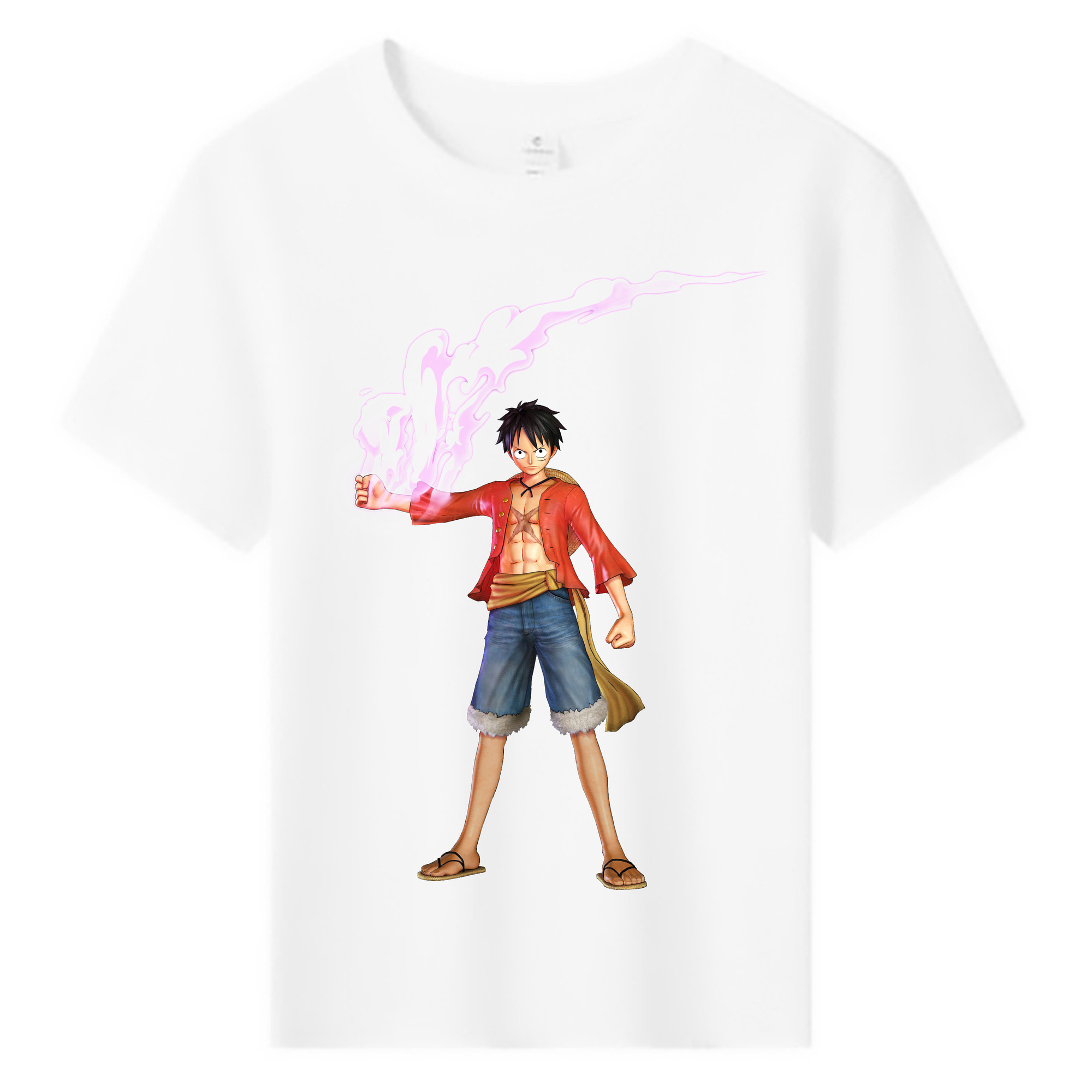 ワンピース モンキー・D・ルフィ ONE PIECE Monkey D. Luffy 綿100％キッズTシャツ（フロントプリント）