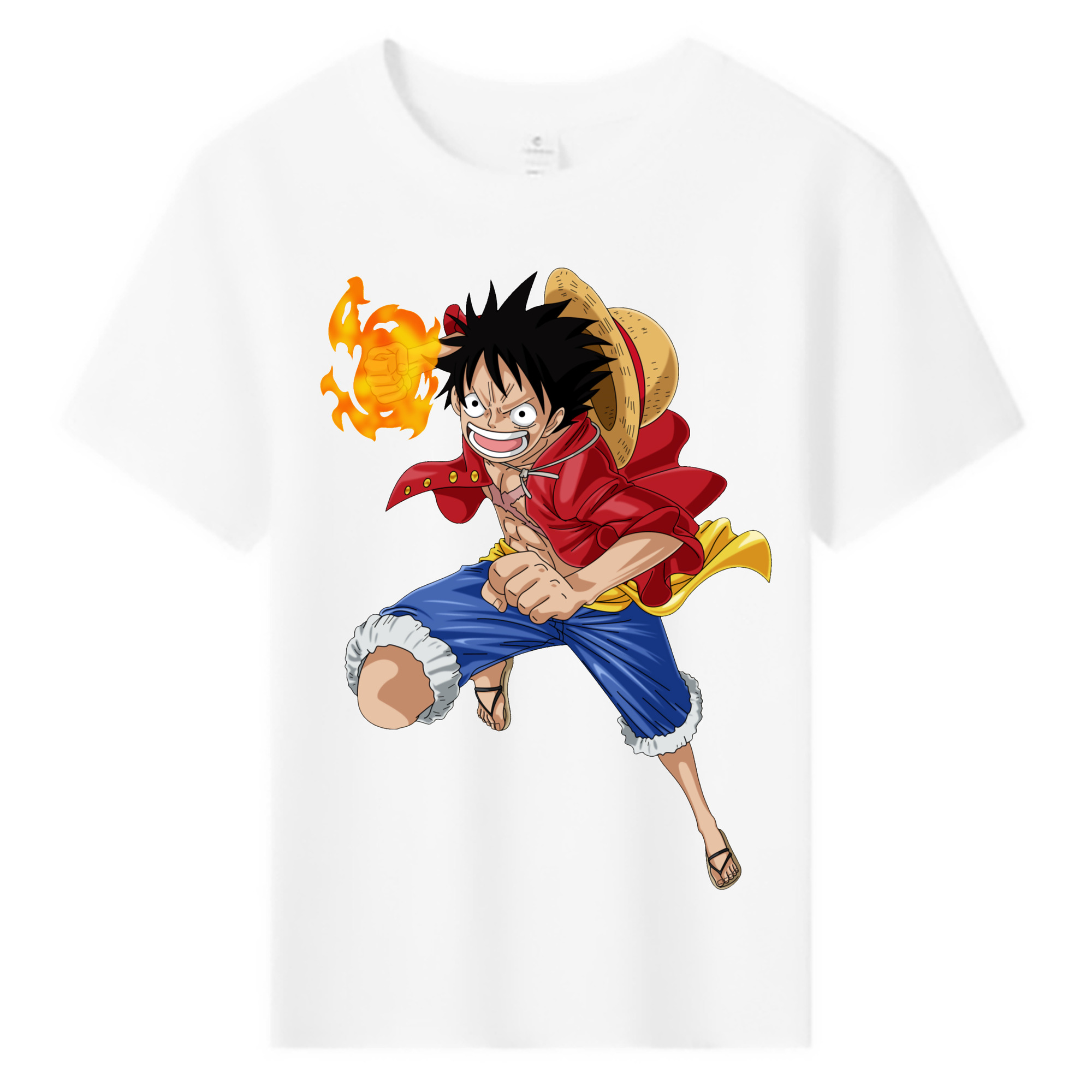 ワンピース モンキー・D・ルフィ ONE PIECE Monkey D. Luffy 綿100％キッズTシャツ（フロントプリント）