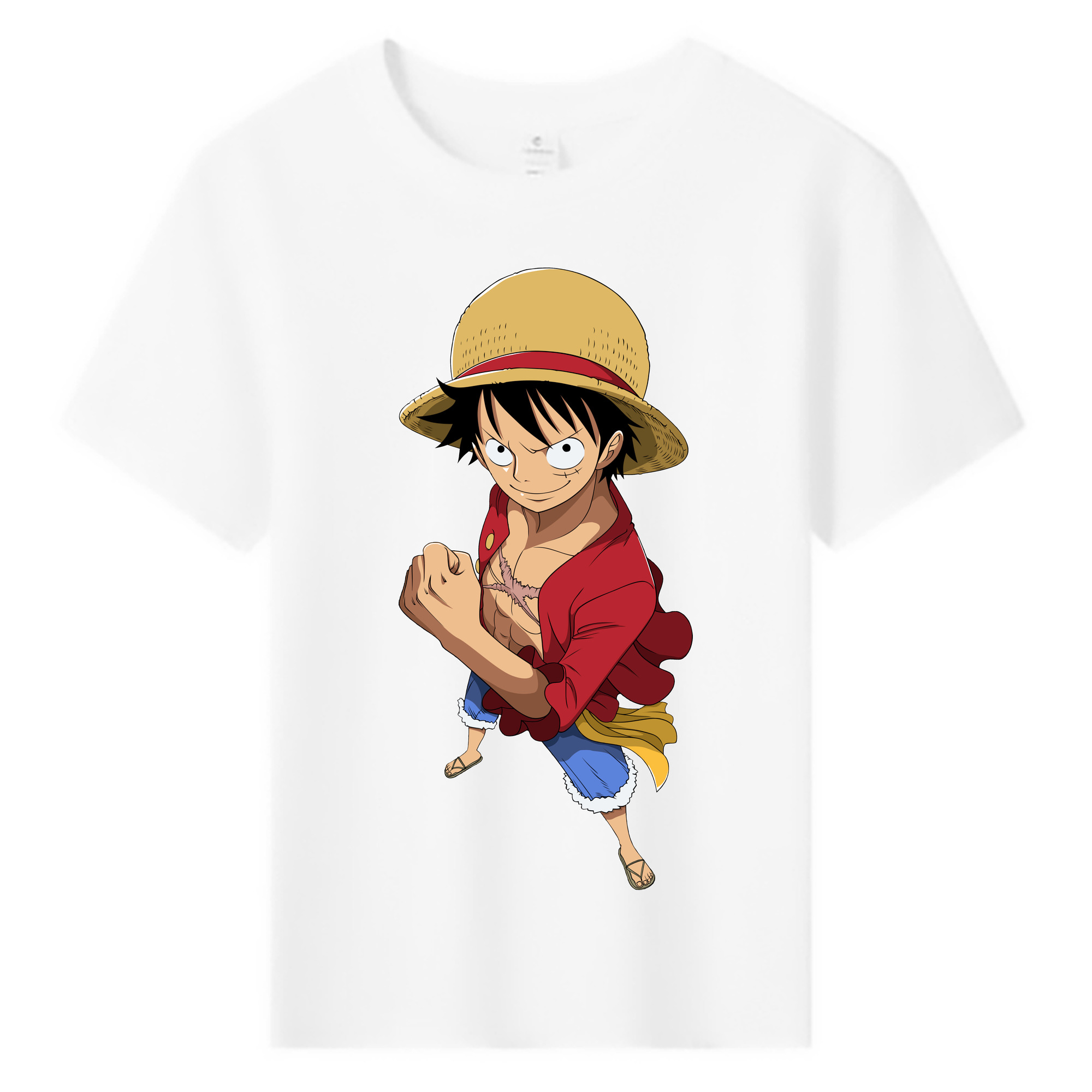 ワンピース モンキー・D・ルフィ ONE PIECE Monkey D. Luffy 綿100％キッズTシャツ（フロントプリント）