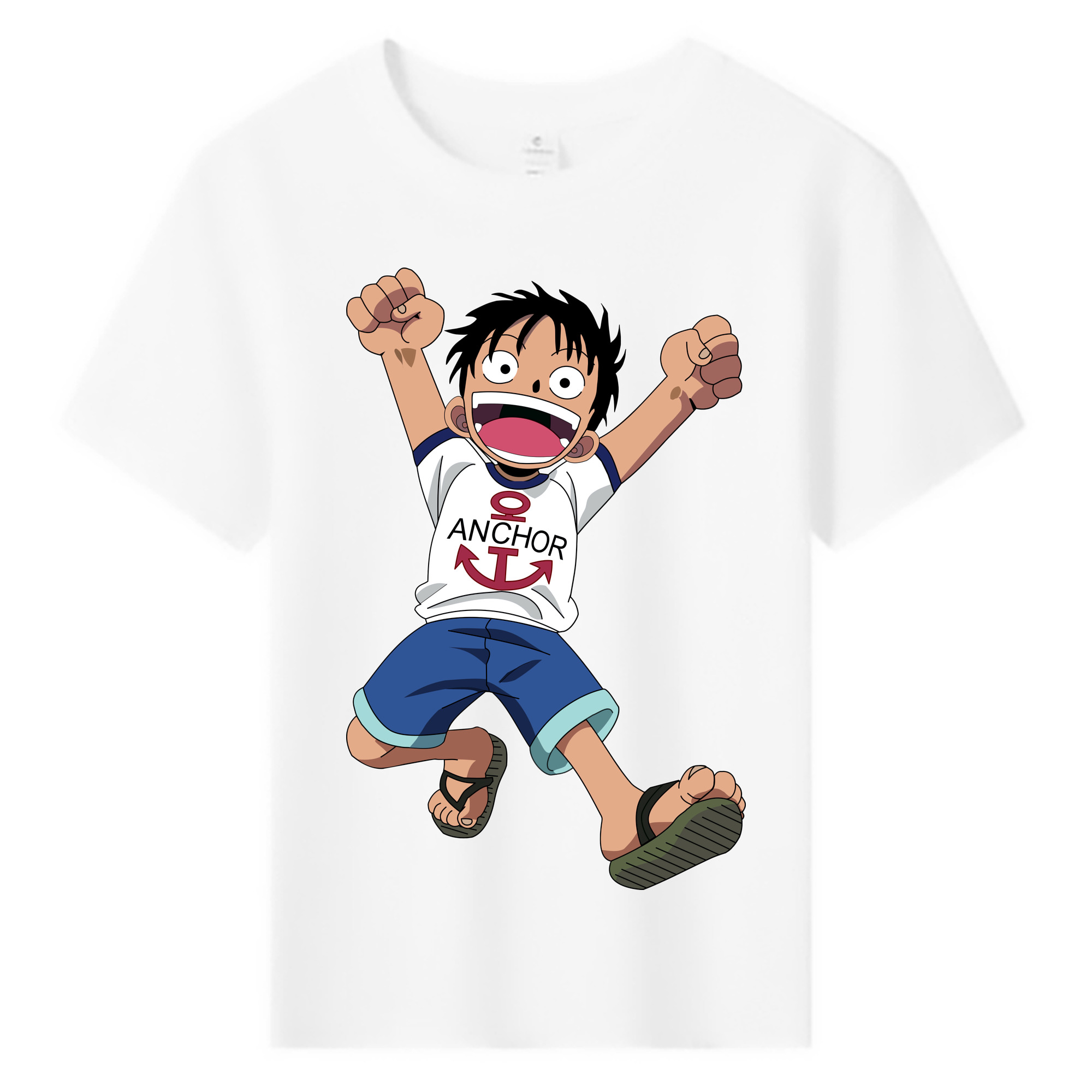 ワンピース モンキー・D・ルフィ ONE PIECE Monkey D. Luffy 綿100％キッズTシャツ（フロントプリント）