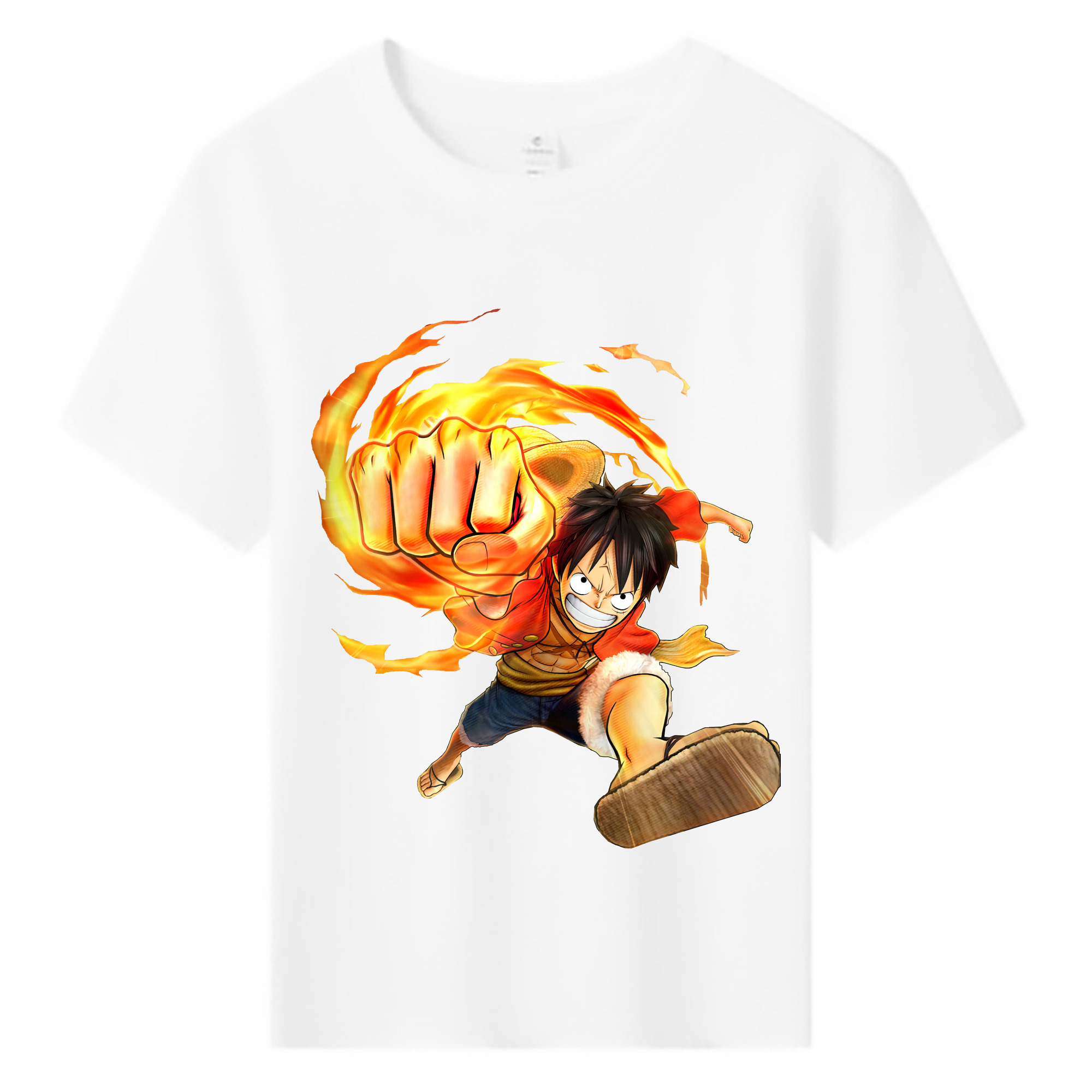 ワンピース モンキー・D・ルフィ ONE PIECE Monkey D. Luffy 綿100％キッズTシャツ（フロントプリント）