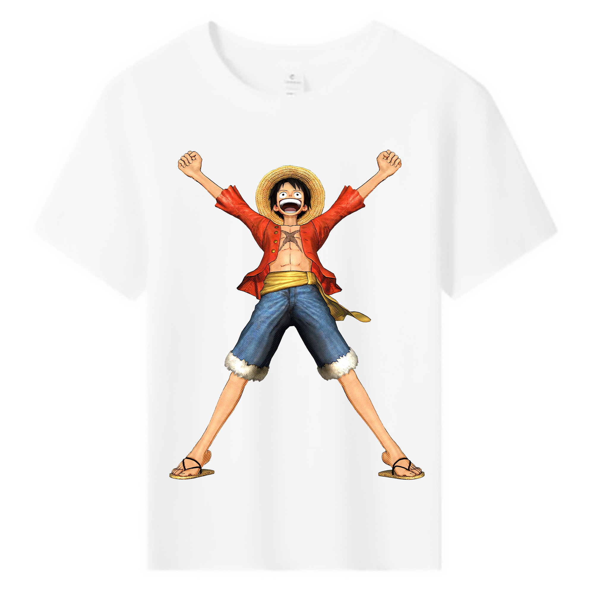 ワンピース モンキー・D・ルフィ ONE PIECE Monkey D. Luffy 綿100％キッズTシャツ（フロントプリント）