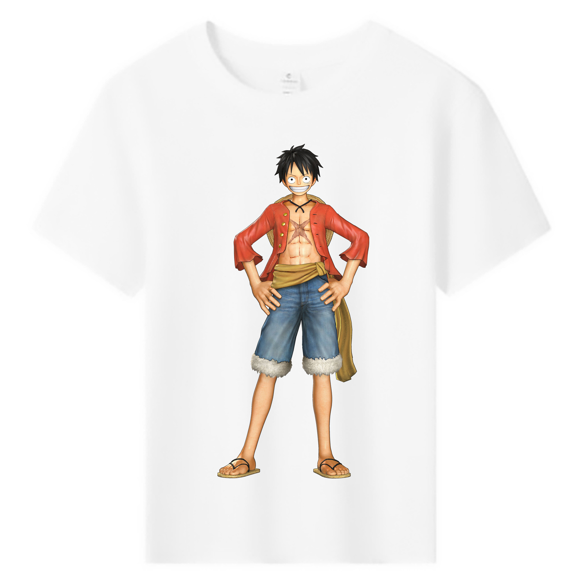 ワンピース モンキー・D・ルフィ ONE PIECE Monkey D. Luffy 綿100％キッズTシャツ（フロントプリント）