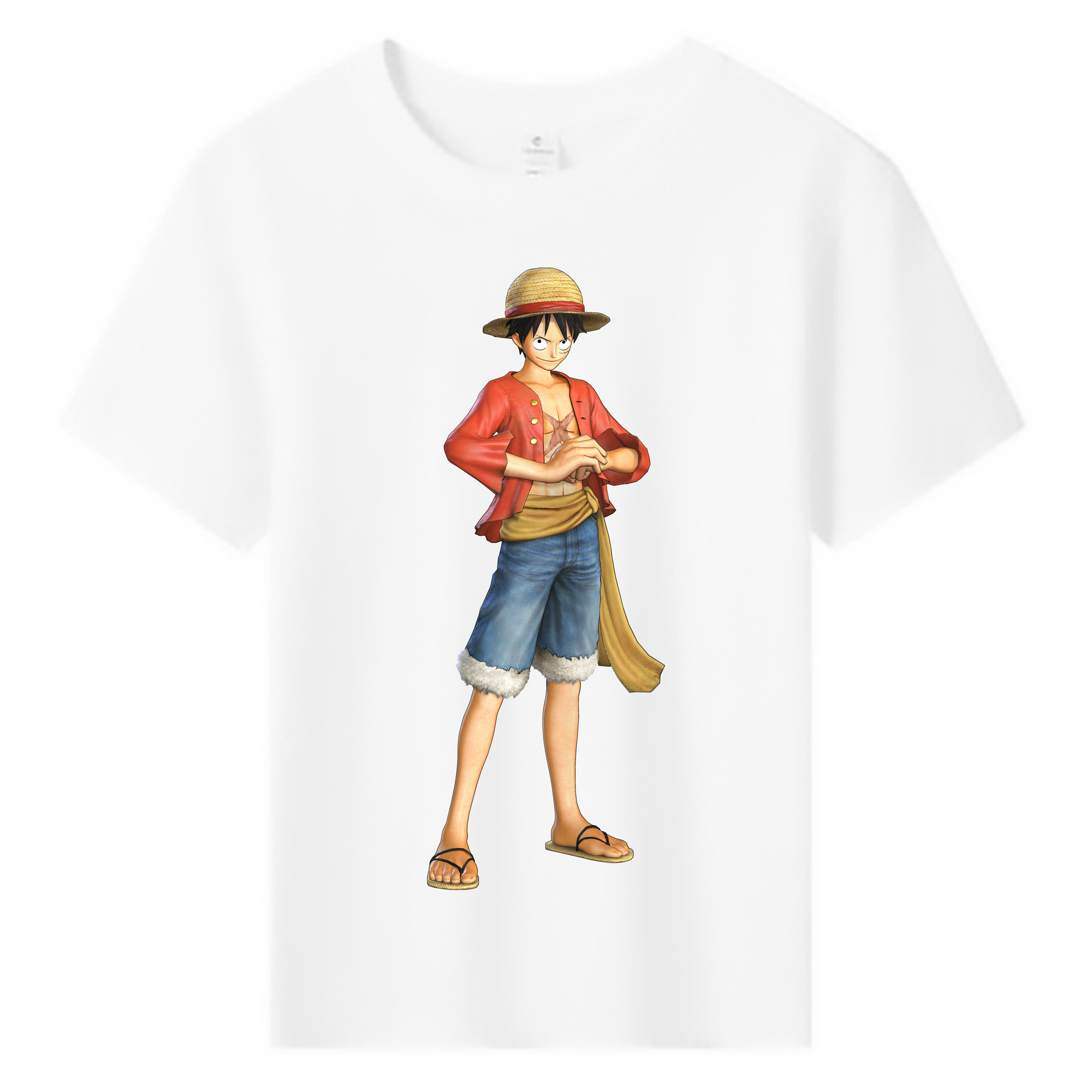 ワンピース モンキー・D・ルフィ ONE PIECE Monkey D. Luffy 綿100％キッズTシャツ（フロントプリント）