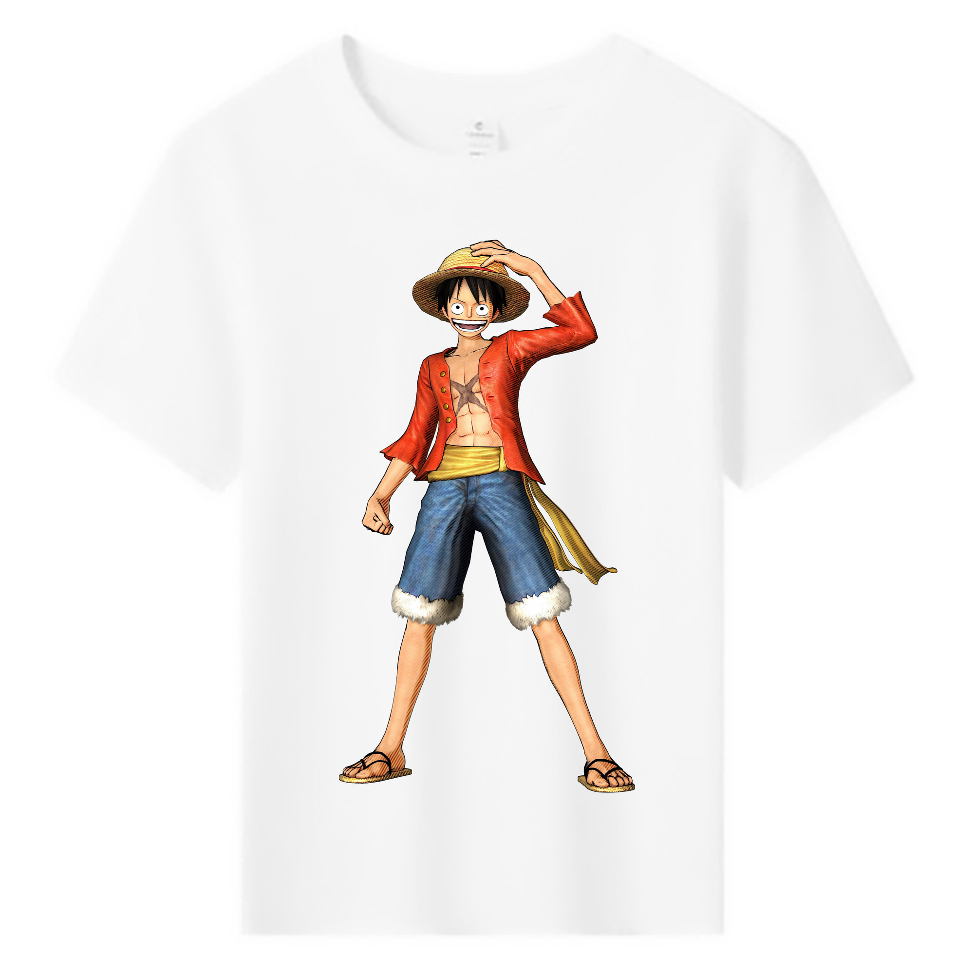 ワンピース モンキー・D・ルフィ ONE PIECE Monkey D. Luffy 綿100％キッズTシャツ（フロントプリント）